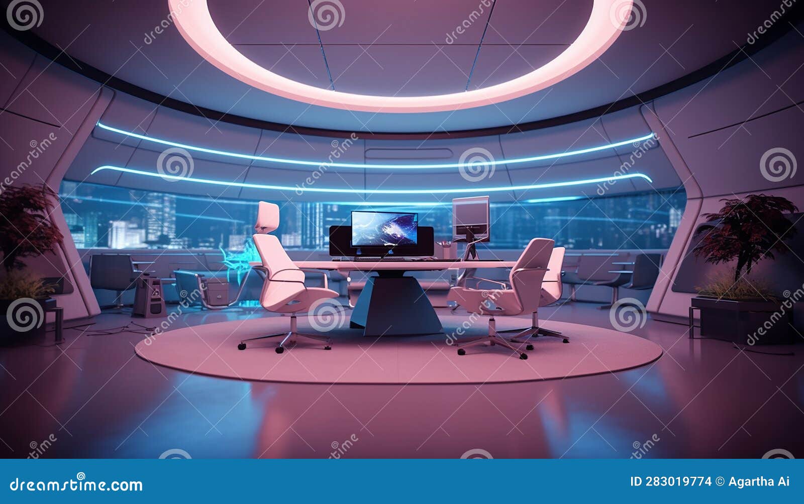 Minimalistic Futuristic Office Design with Simple Concept Created with ...