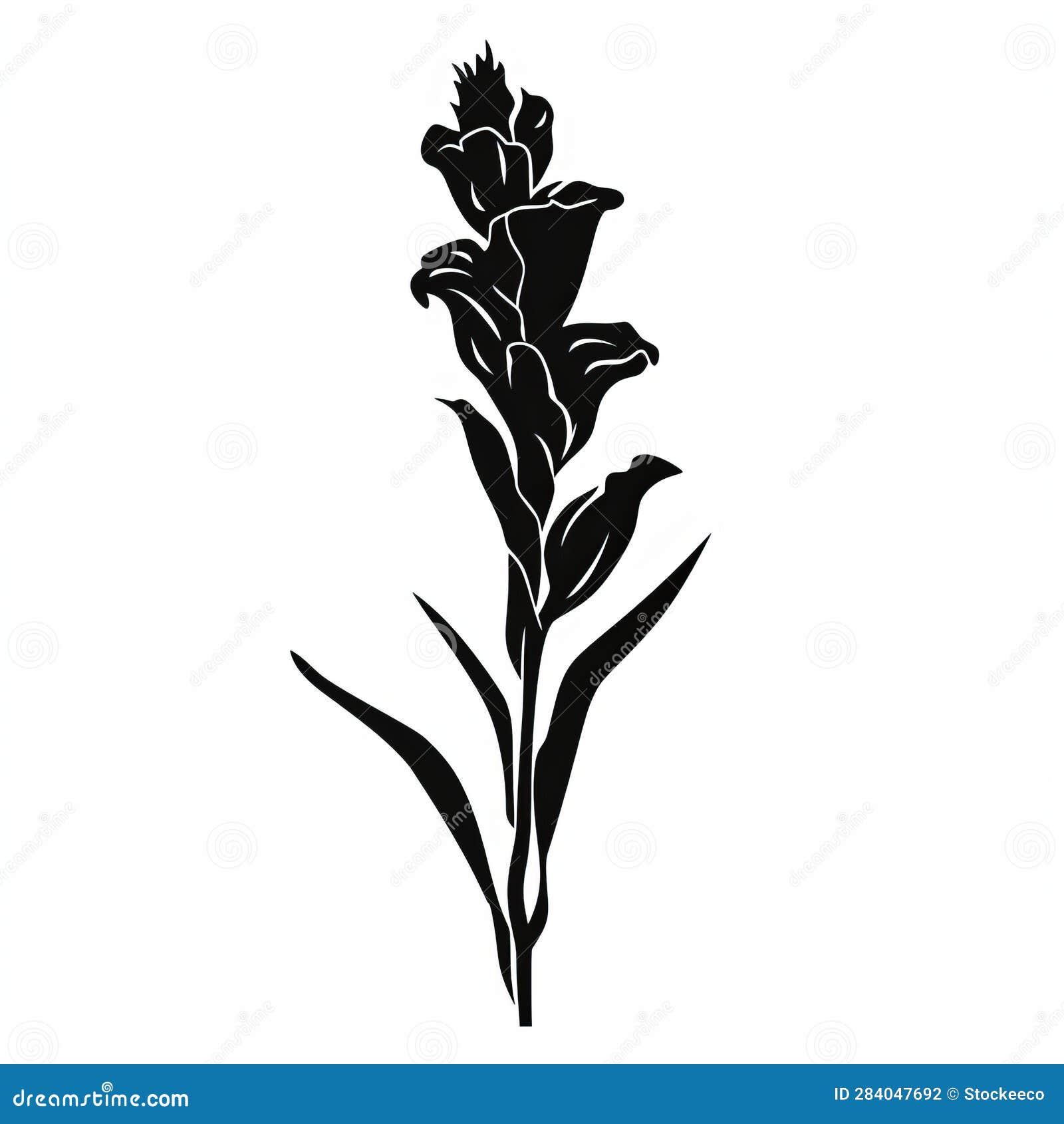 Minimalistic Gladiolus Silhouette Vector for Identification Symbol