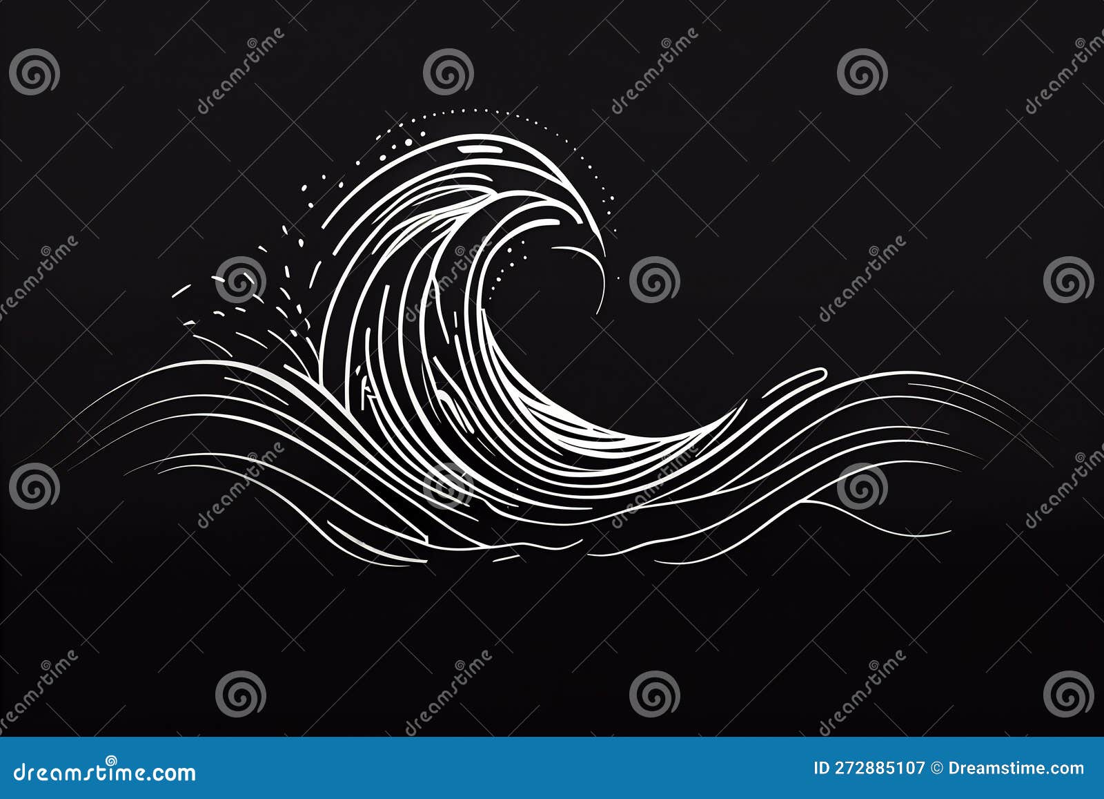 a minimalistic logo of lines featuring the silhouette of an ocean or sea waves, simple s and lines. emblema for any