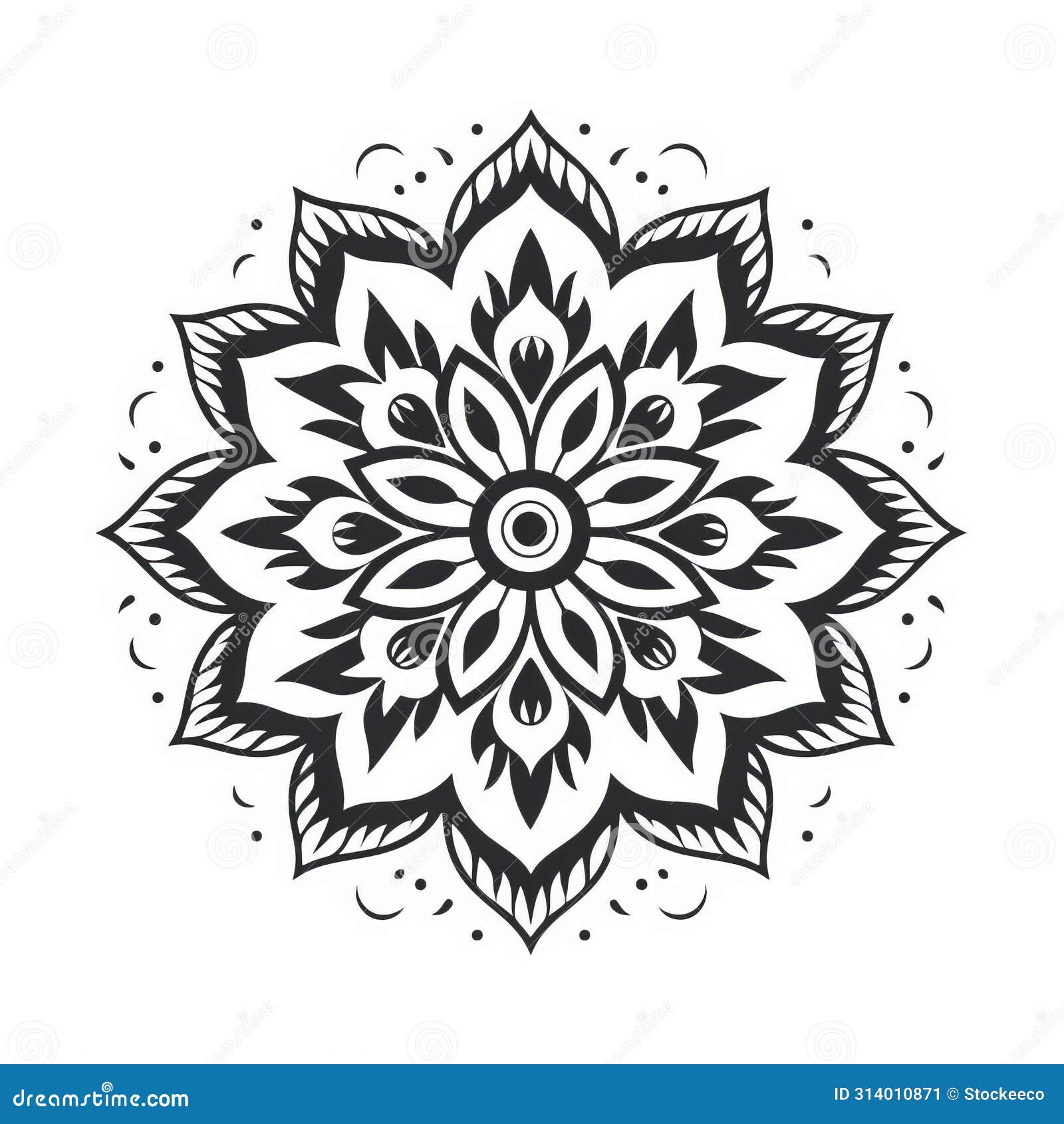 minimalistic mandalas mujer icon pattern on white background