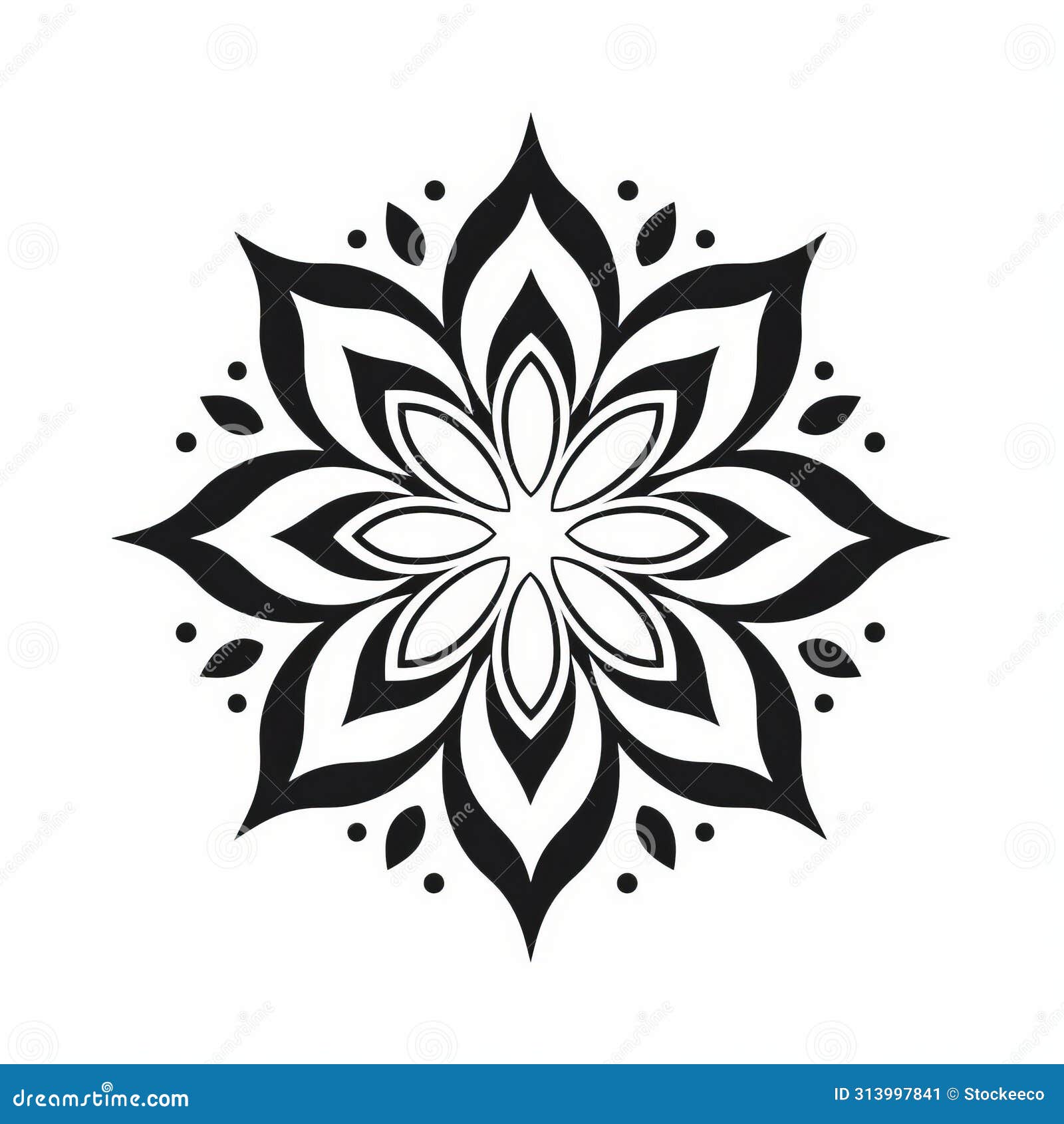 minimalistic mandalas mujer icon pattern on white background