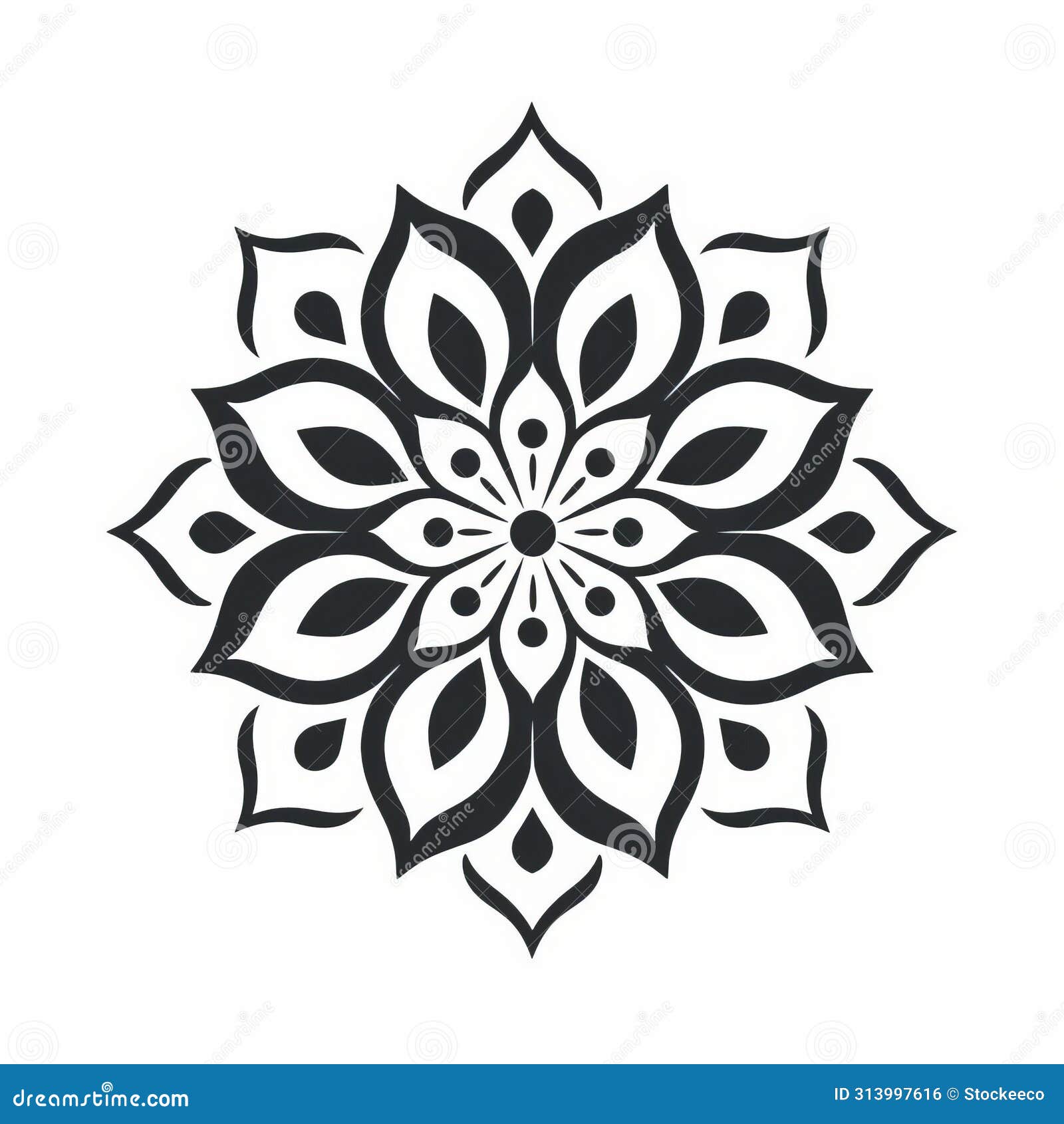 minimalistic mandalas mujer icon pattern on white background