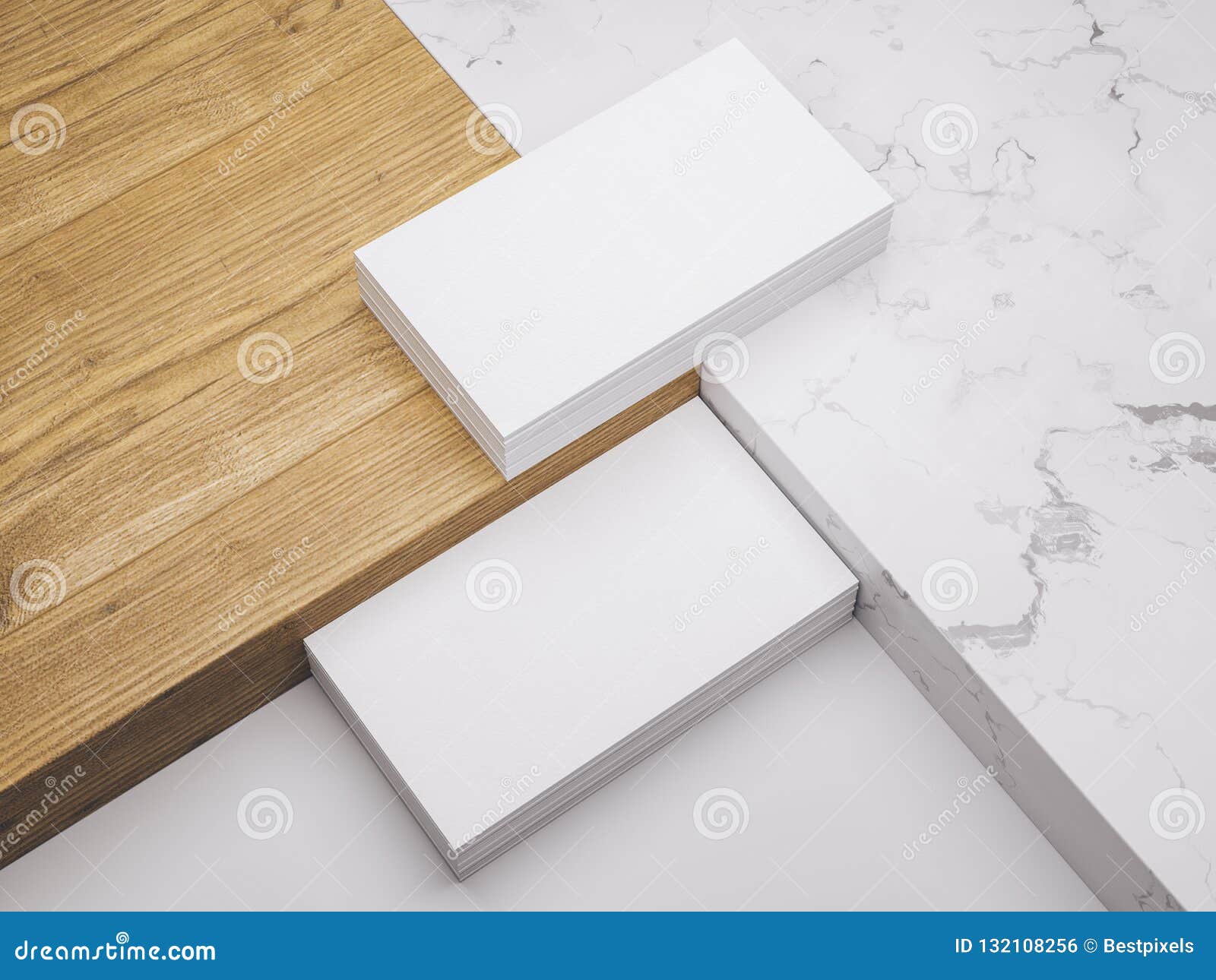 minimalistic mockup with business cards on wood and warble texture.creative mockup set.