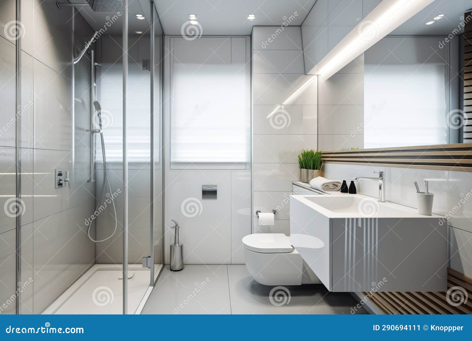Modern Bathroom Interior Design Ai Generated Stock Image - Image of ...
