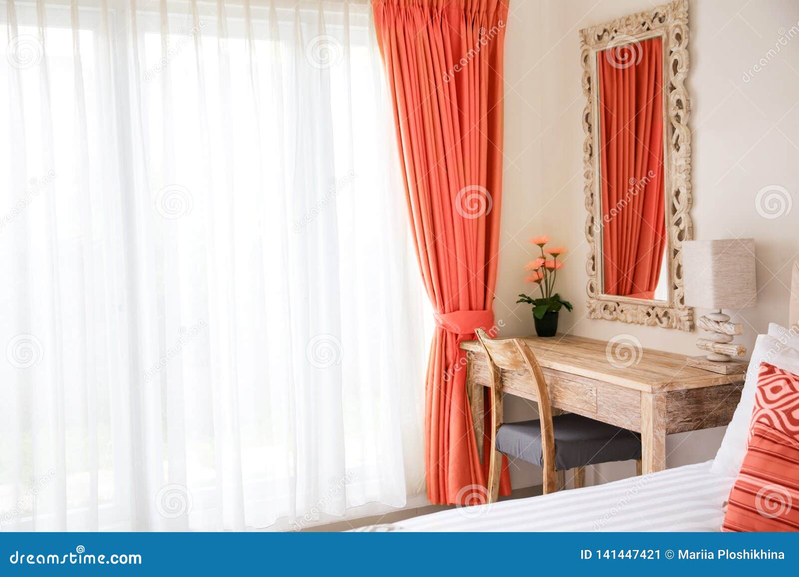 Minimalistic Modern Interior Of Bedroom Living Coral Decor