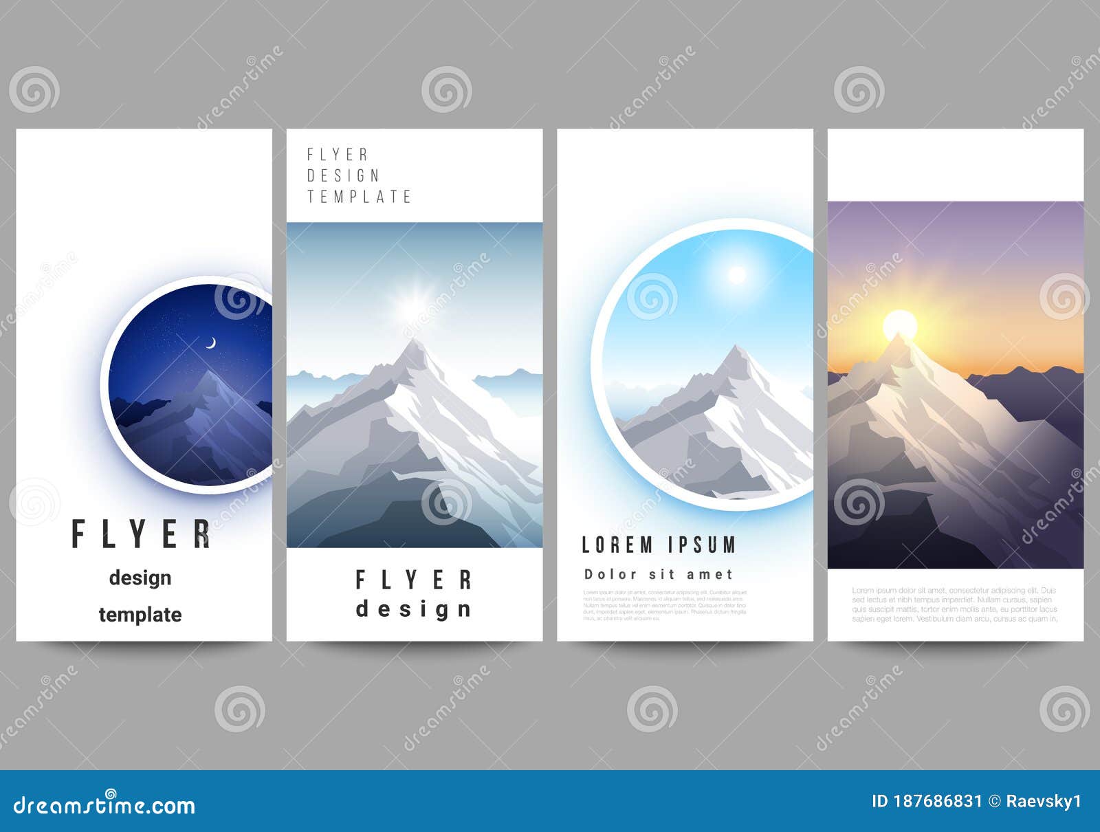 The Minimalistic Vector Illustration of the Editable Layout of Inside Outdoor Banner Design Templates