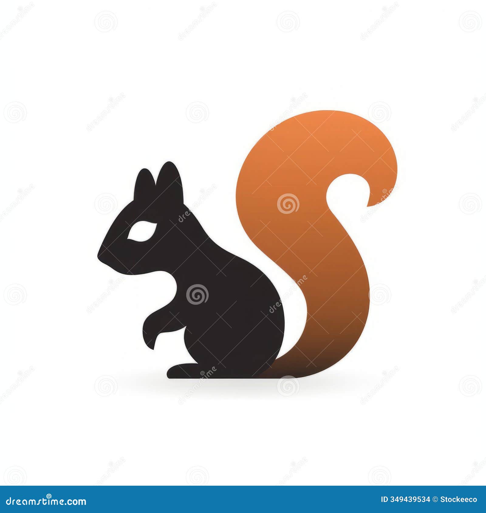 minimalistic white background squirrel icon pattern 