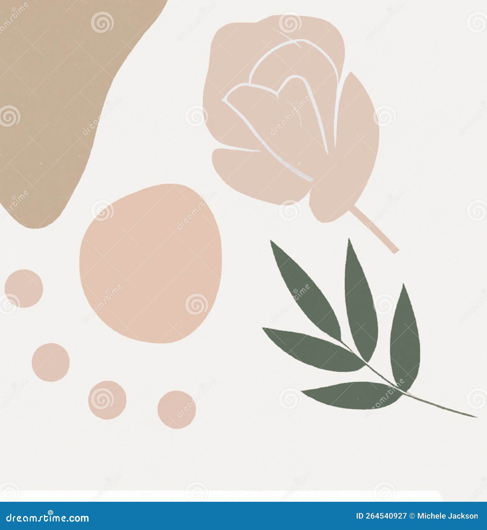 minimilistic boho flat style trendy graphic floral  in a muted color palette