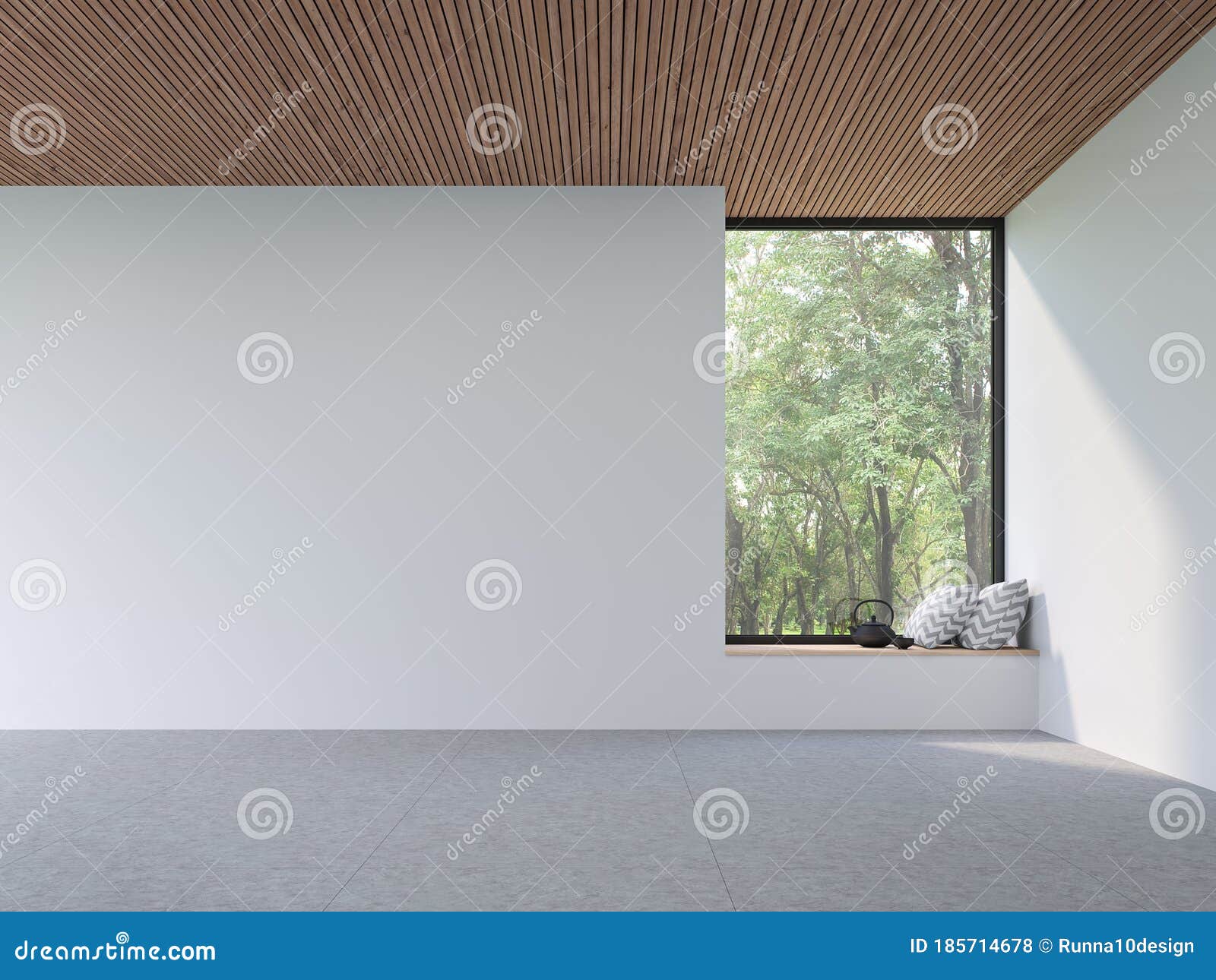 mininal contemporary style empty room 3d render