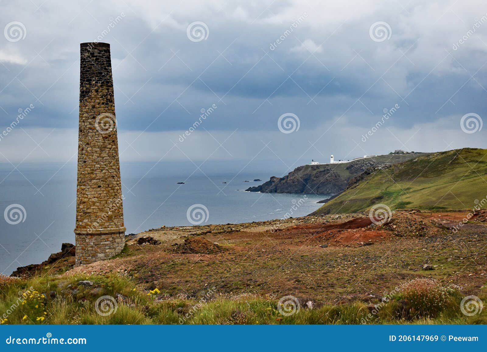 mining coastline at geevor, cornwall uk