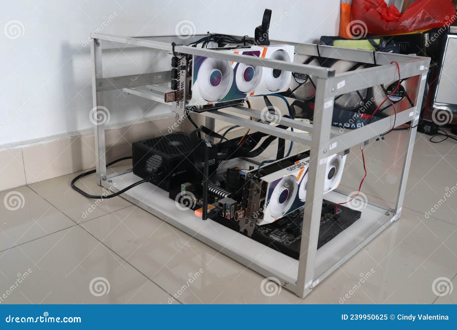Mining Cryptocurrency Rig Machine at Home Editorial Image - Image of  internet, video: 239950625
