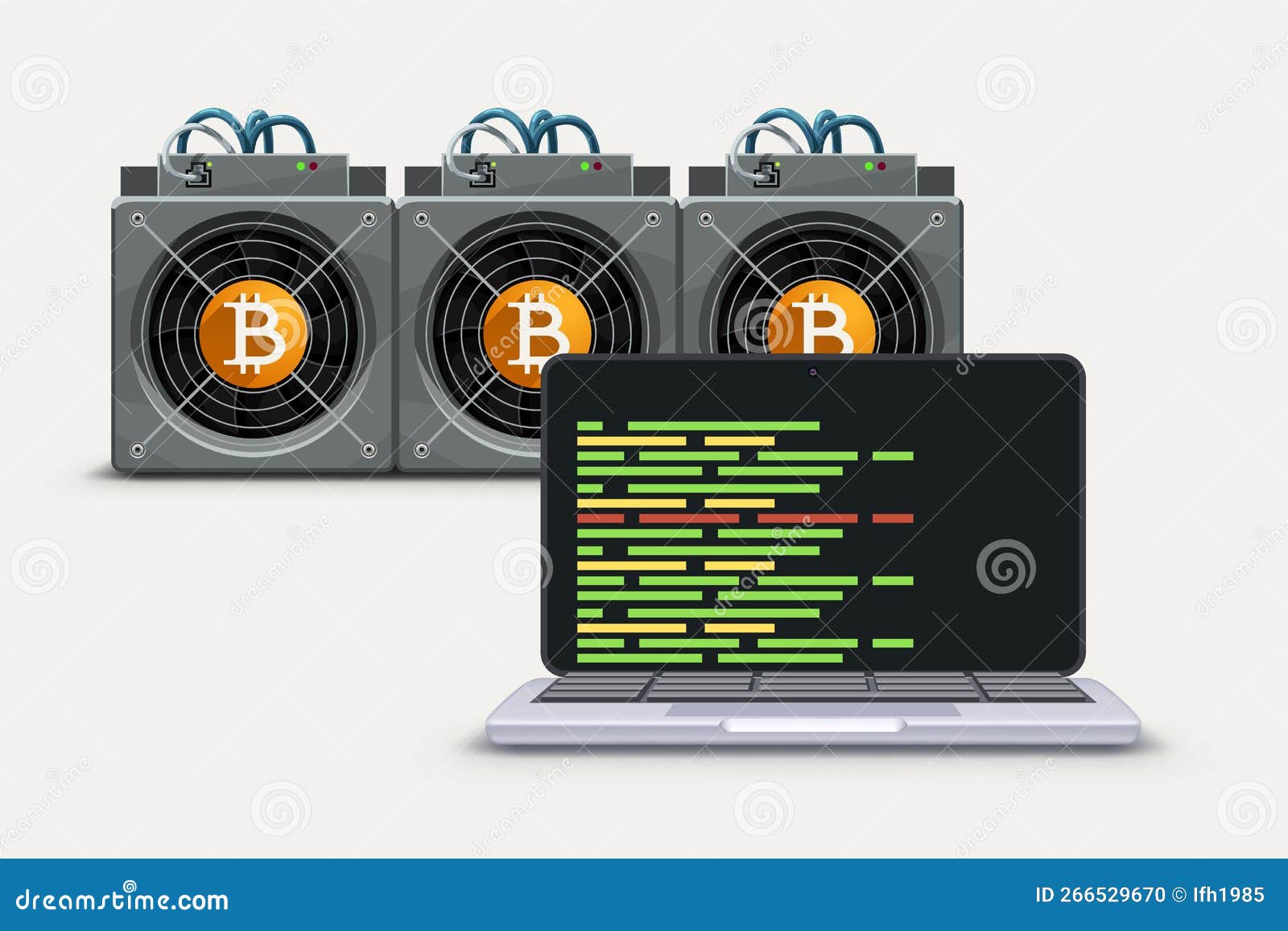 Mining Equipment Rig with Laptop Miner Os Stock Vector - Illustration of  mining, hardware: 266529670