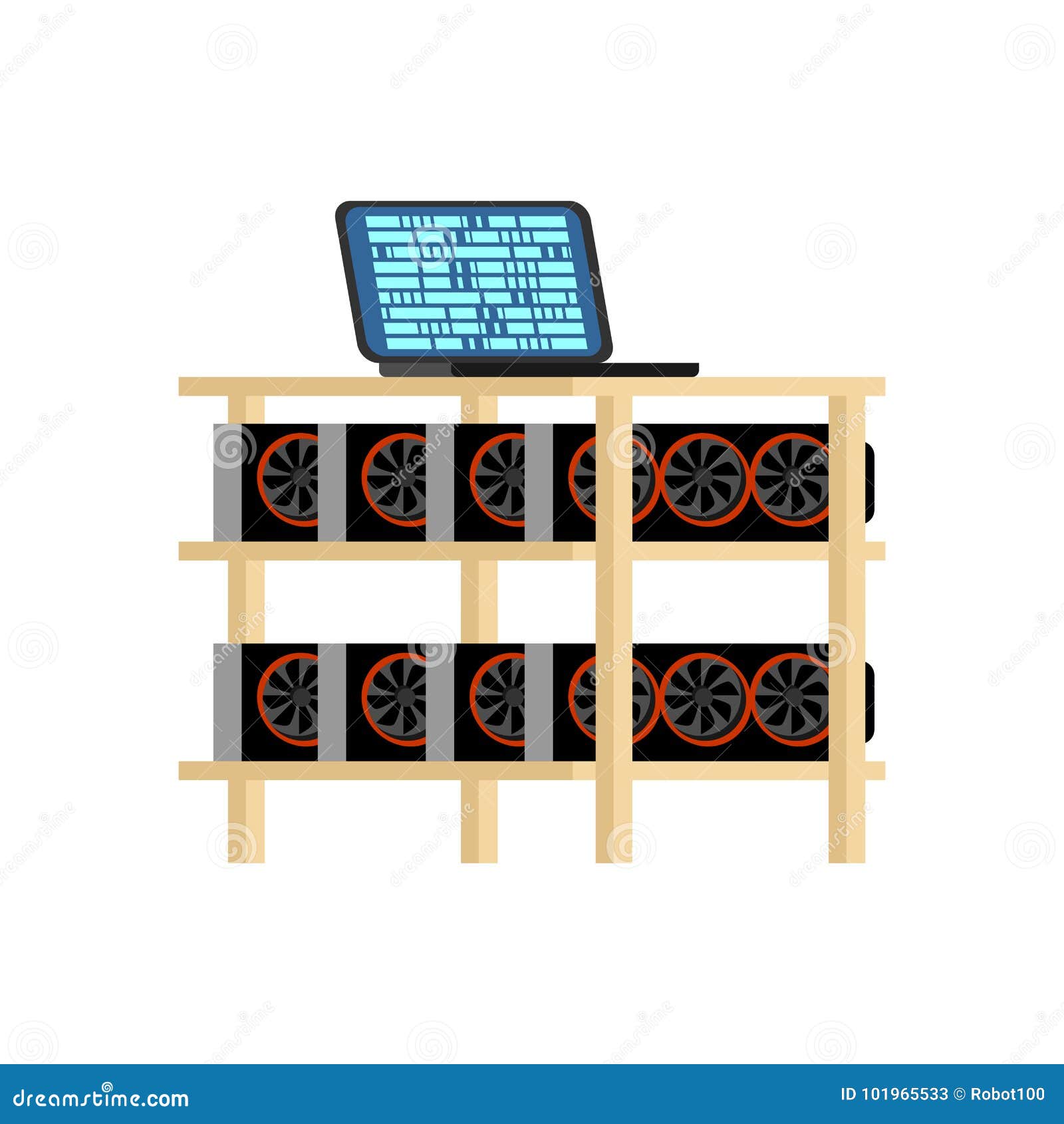 Mining Farm Isolated Home Mining Rig Gpu Crypto Currency At Ho Stock Vector Illustration Of Ethereum Blockchain 101965533