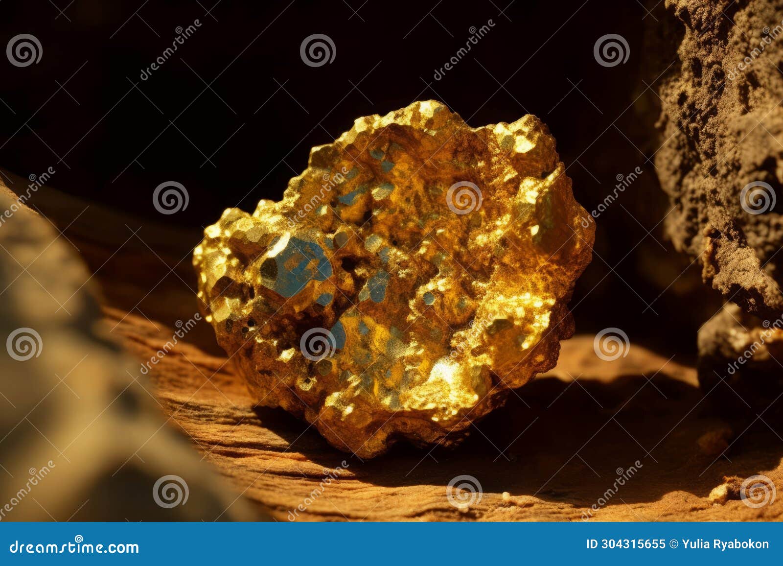 mining gold precious nugget. generate ai