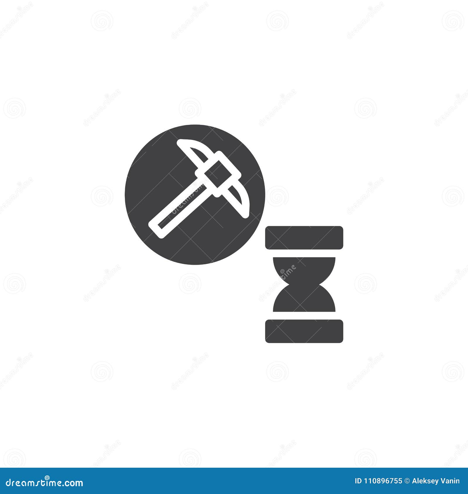 Hush Coin Illustration On Pixelated Background. Stock Image