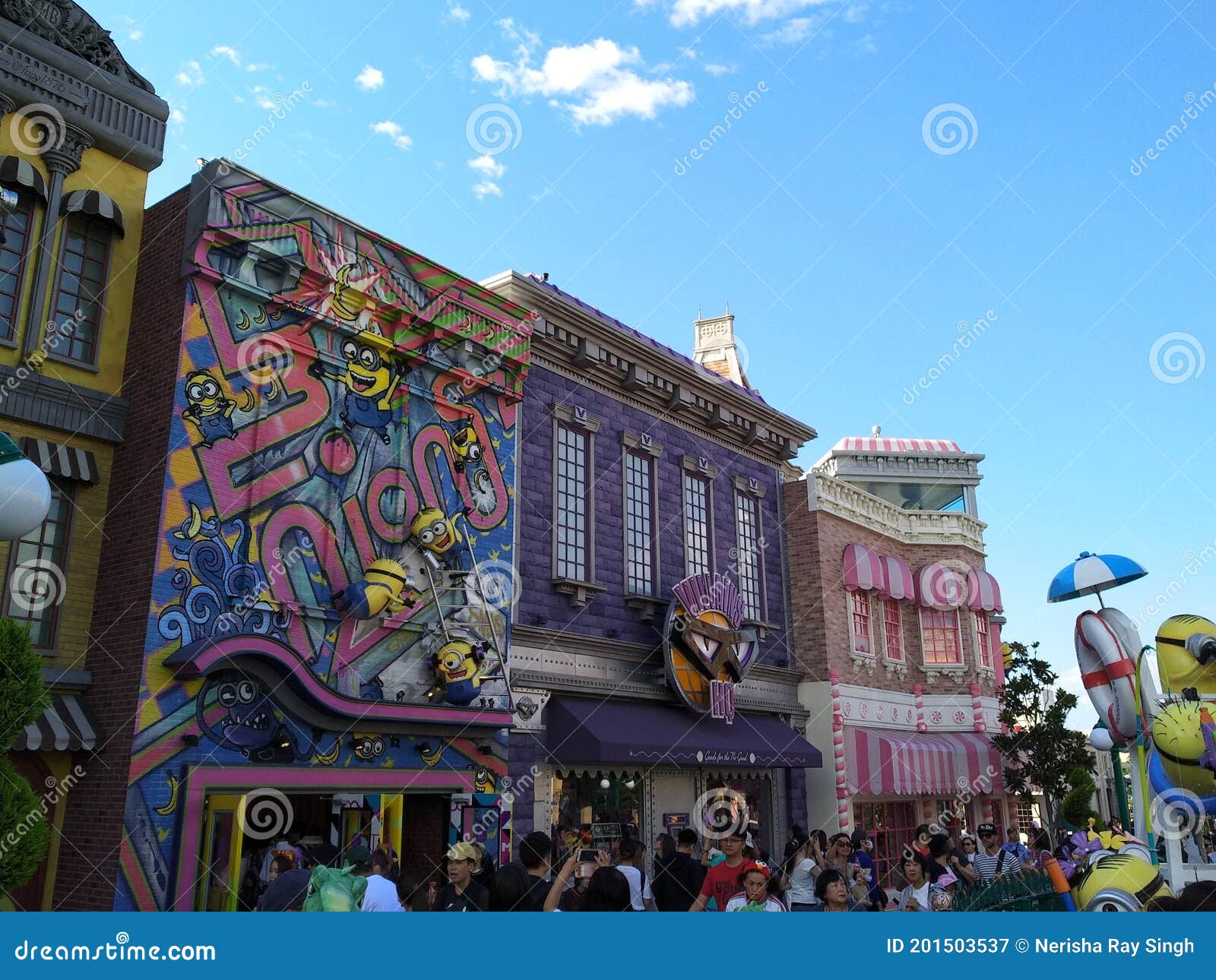 Minion world at Universal Studios, Sentosa, Singapore. Ride warning at Universal Studios, S