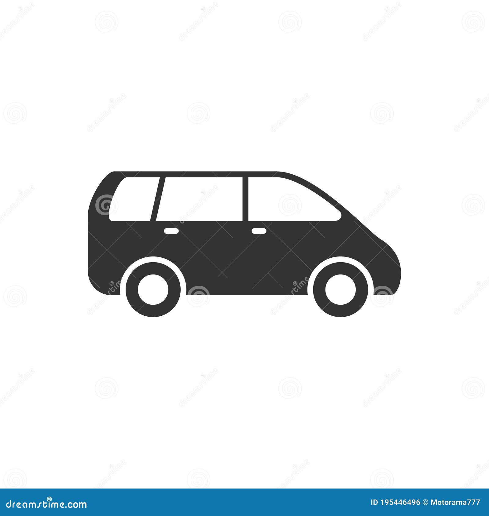 minivan or passenger van glyph icon