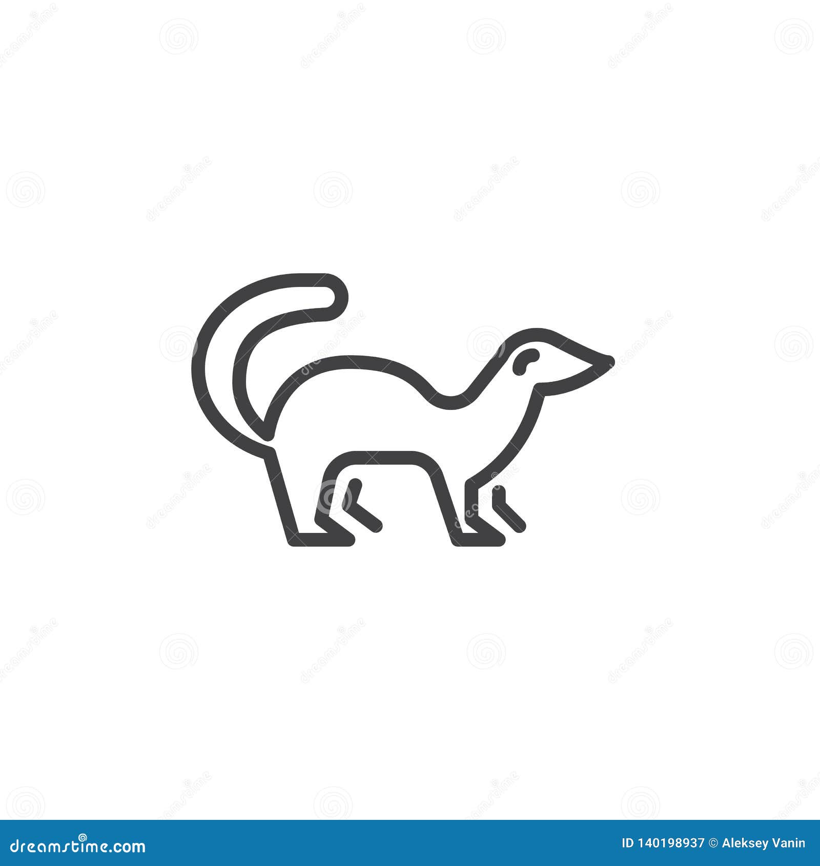 mink side view line icon