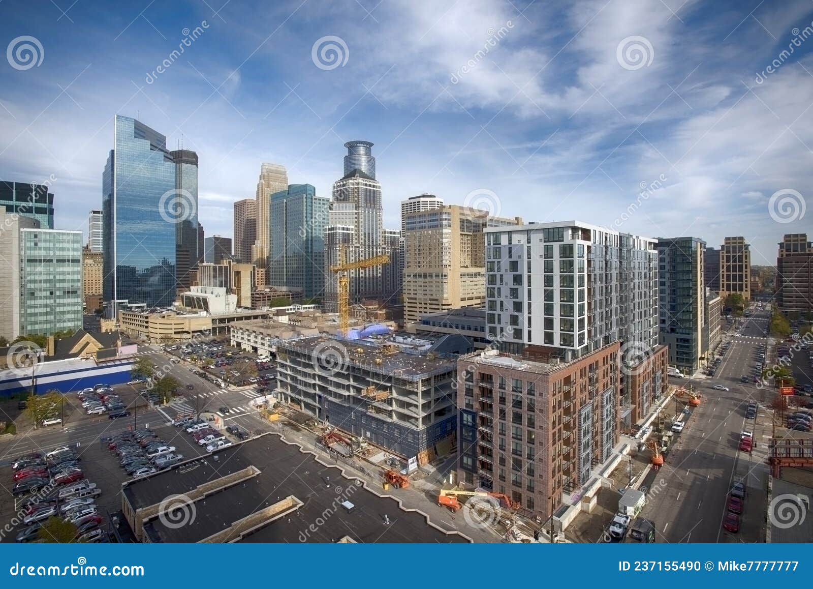 Minneapolis Skyline, Portland Ave. Minnesota Stock Photo Image of