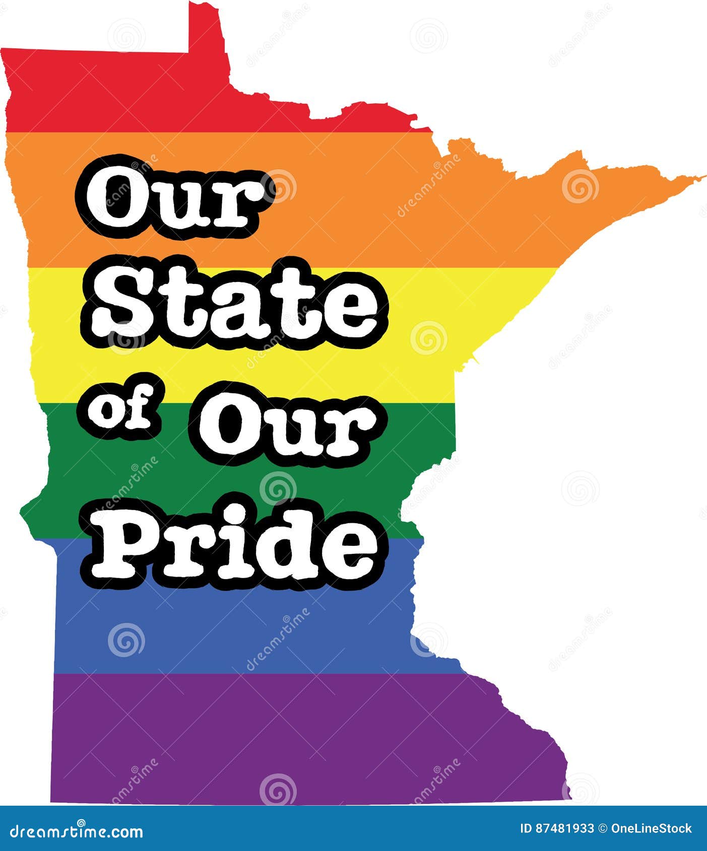 Minnesota Gay Pride Vector State Sign Stock Vector Illustration of