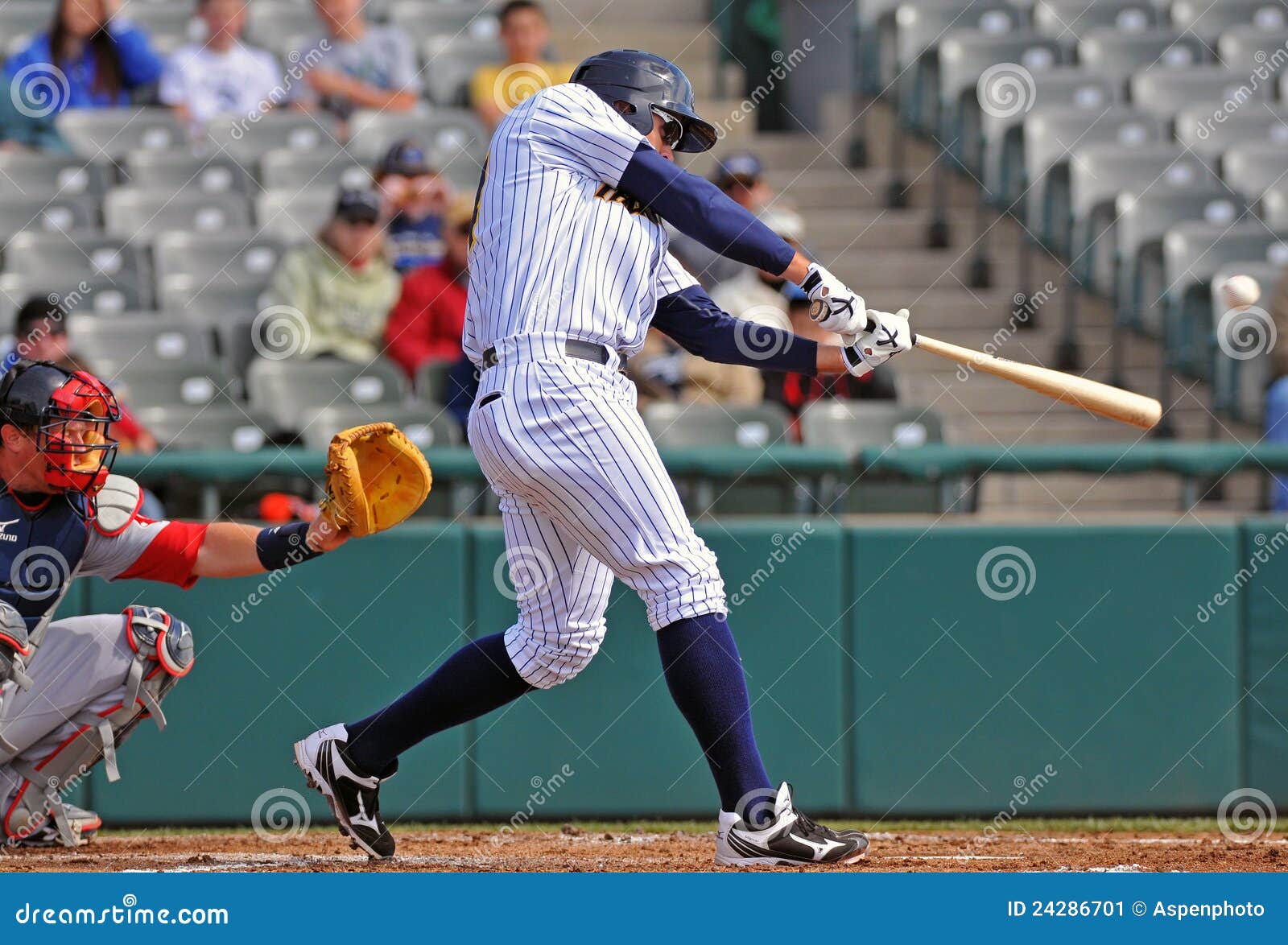 Minor League Baseball Batter Connects Editorial Photo Image of