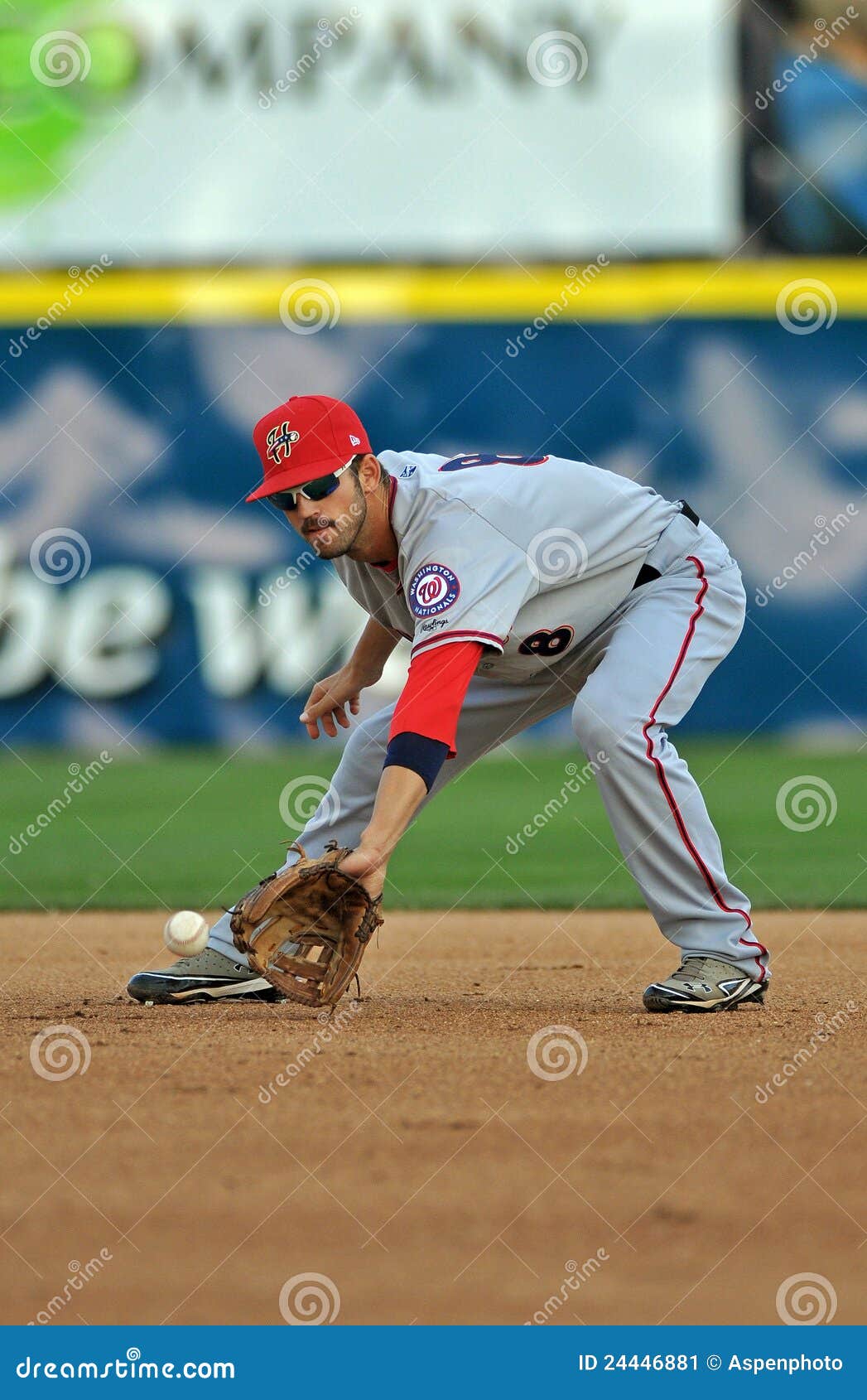 Baseball In The Infield Stock Photo - Download Image Now