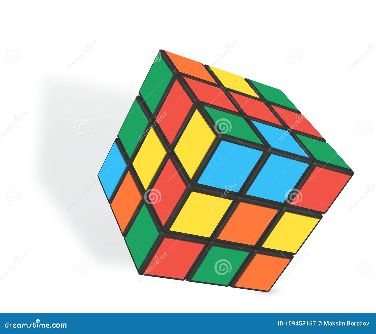 Editorial Realistic Vector Illustration Of Rubik S Cube ...