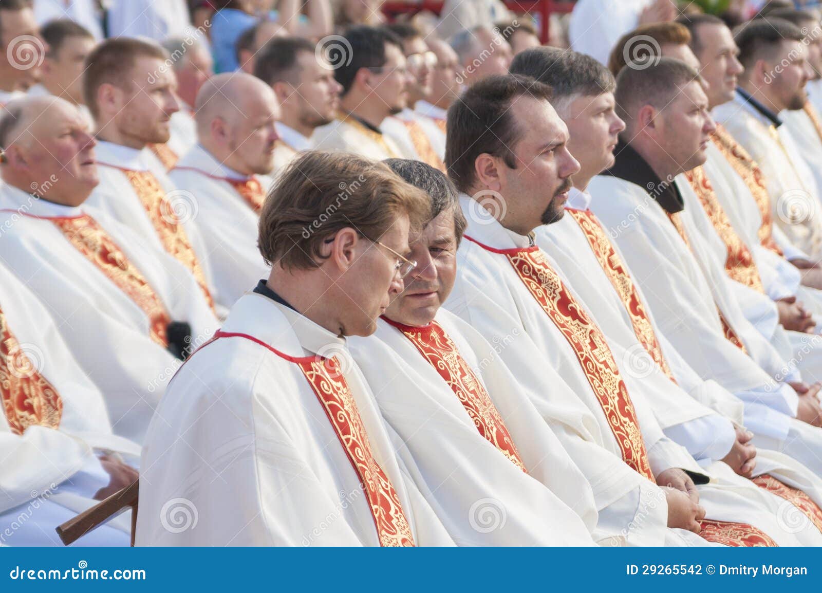 MINSKBELARUS, JUNE, 21 Catholic Sitting in Row on Minsk