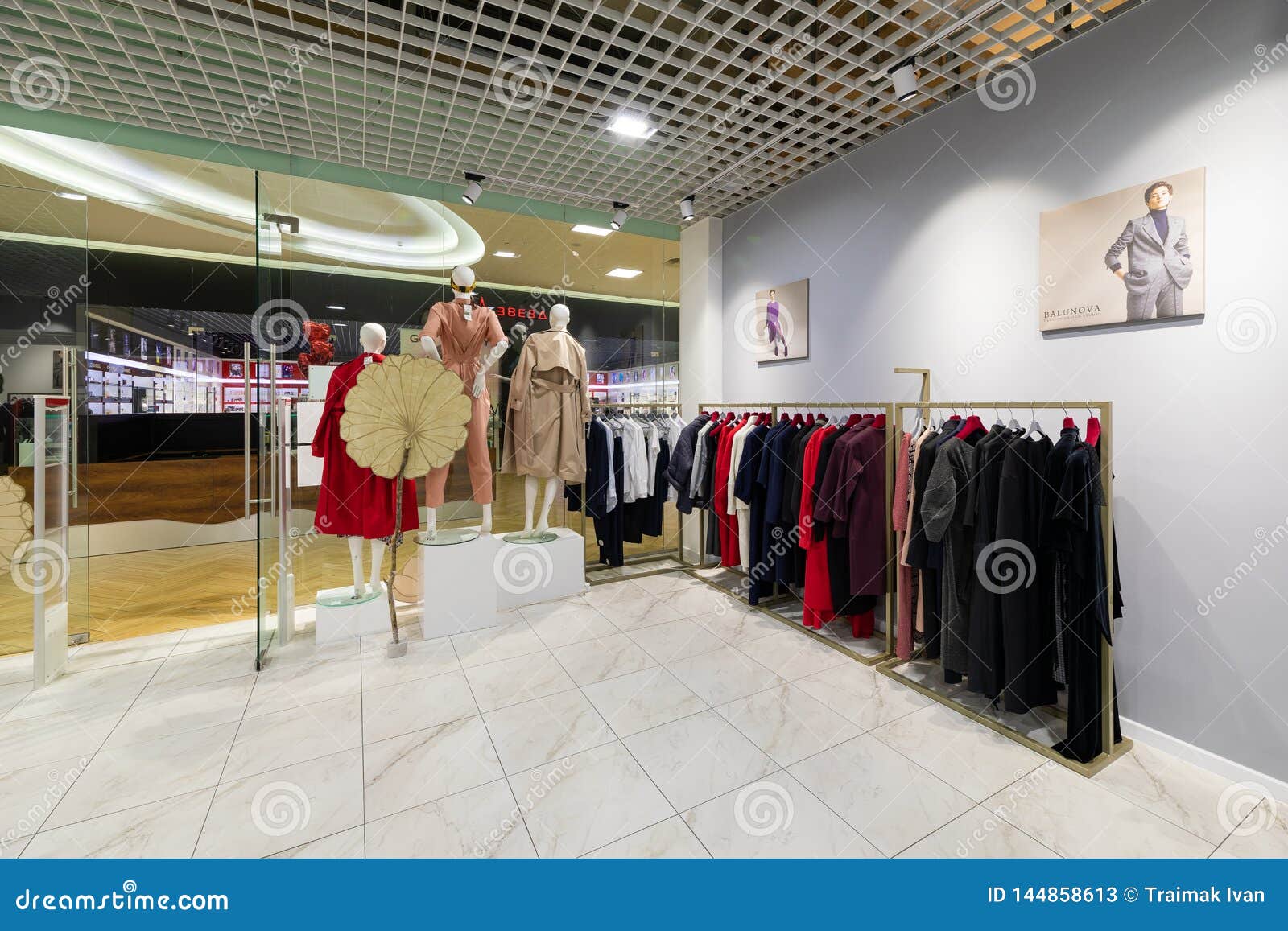 Minsk, Belarus - March 26, 2018: Interior Shot of Fashion Clothes Shop ...