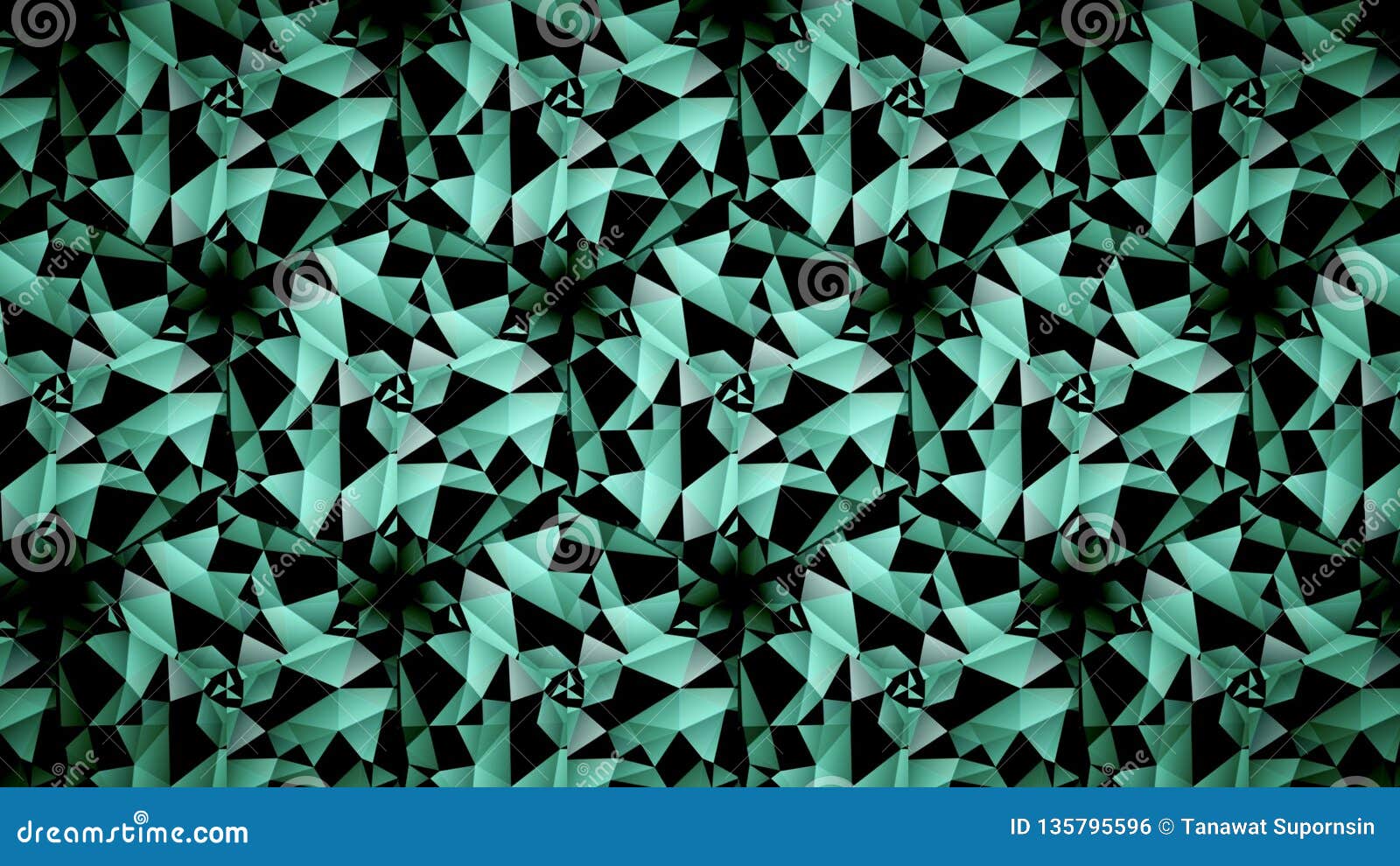 Mint Black Green Color Polygon Wallpaper Stock Illustration