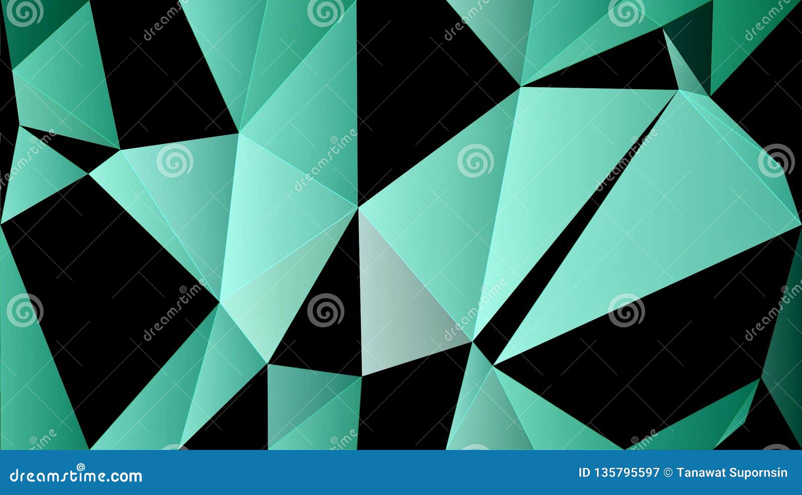 Mint Black Green Color Polygon Wallpaper Stock Illustration