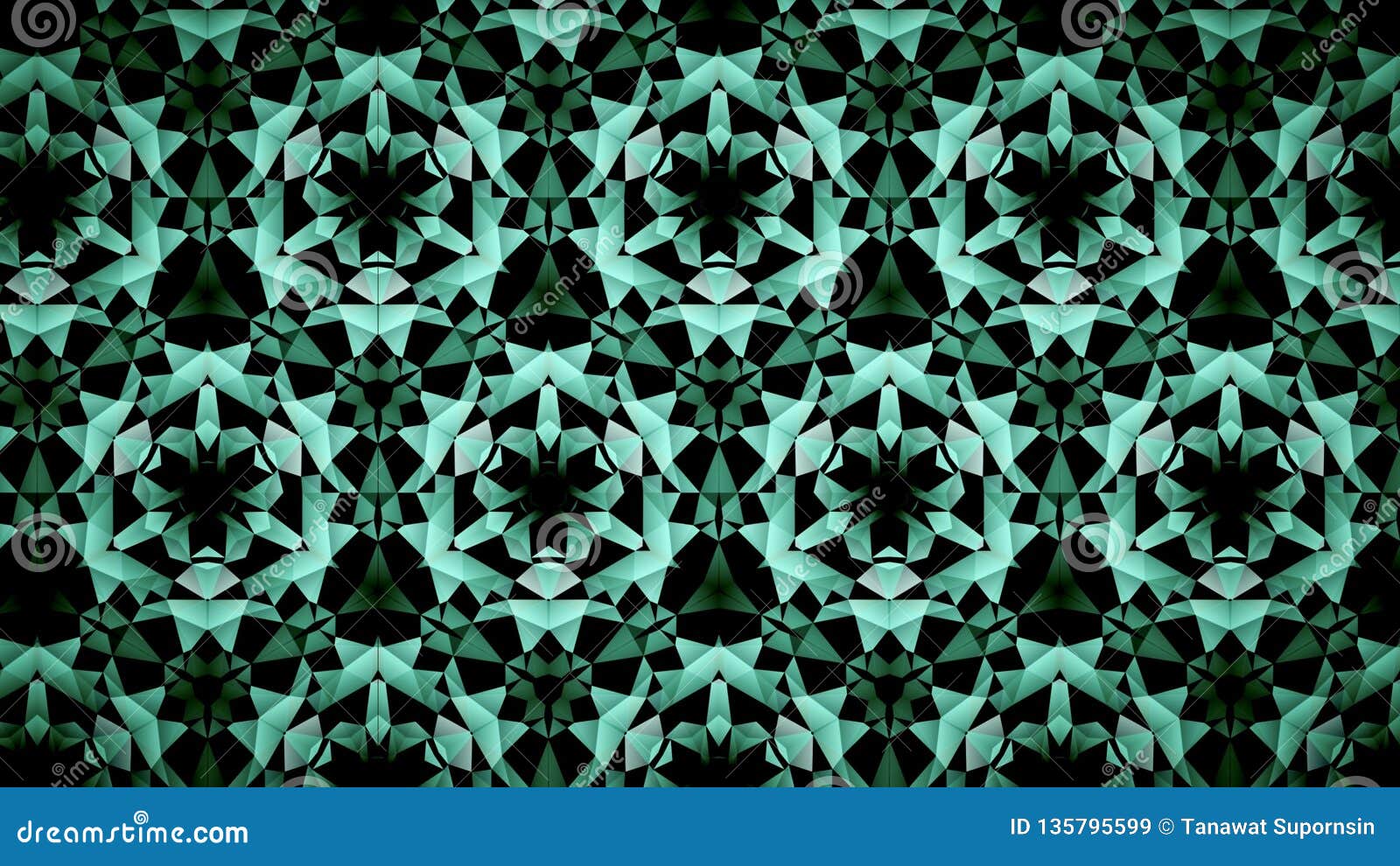 Mint Black Green Color Polygon Wallpaper Stock Illustration