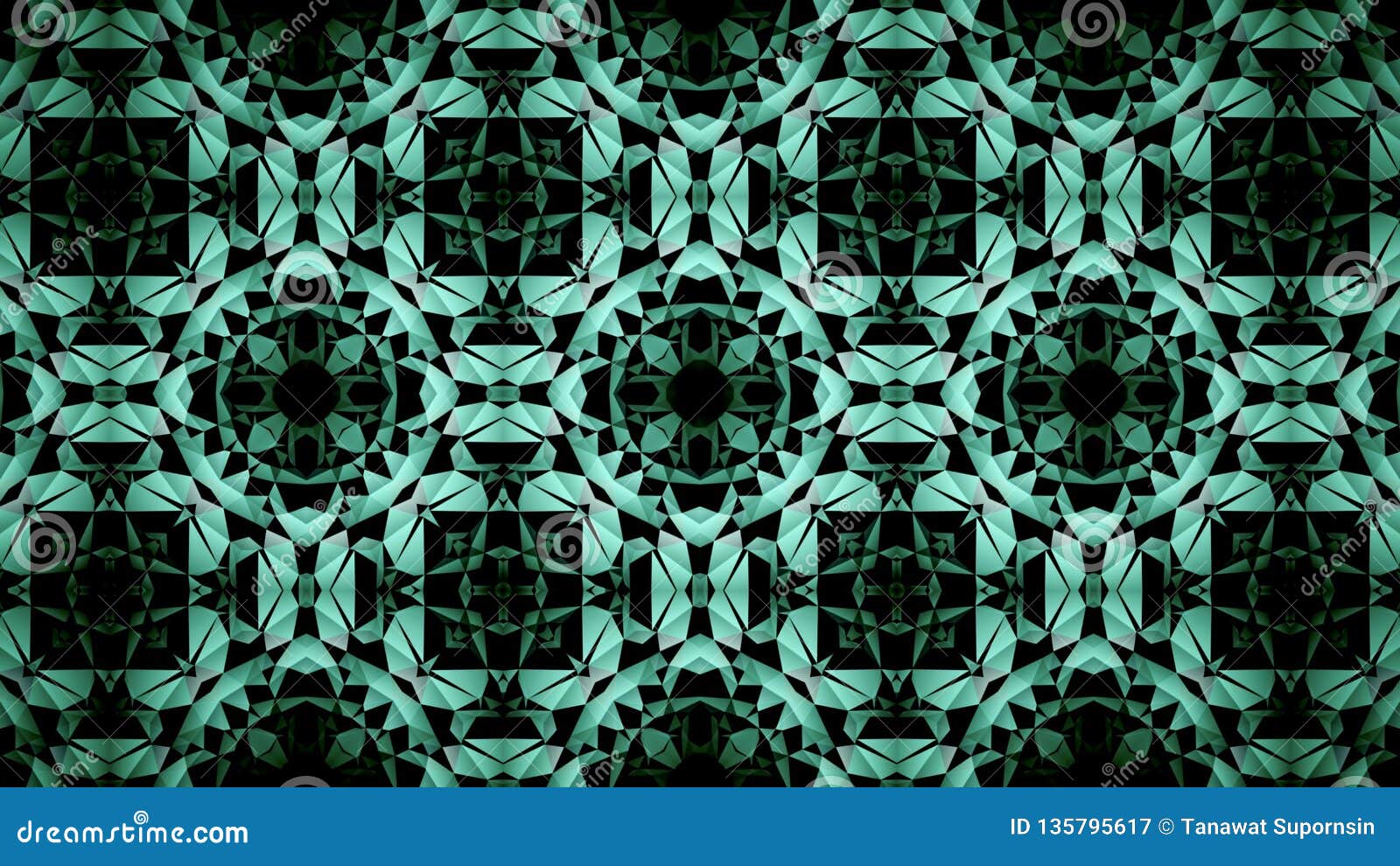 Mint Black Green Color Polygon Wallpaper Stock Illustration