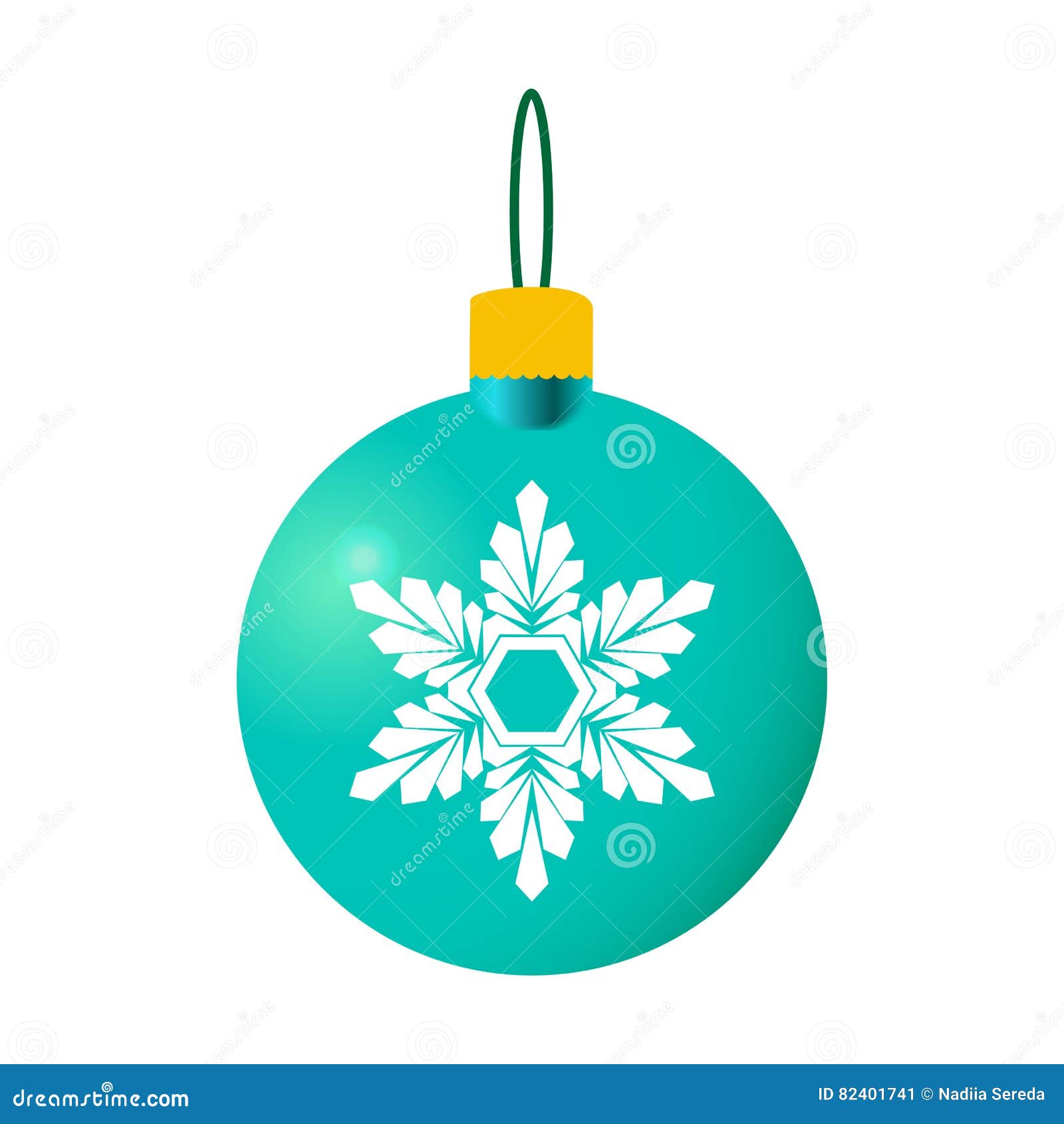 Mint Decorative Christmas Ball Stock Vector Illustration of realistic