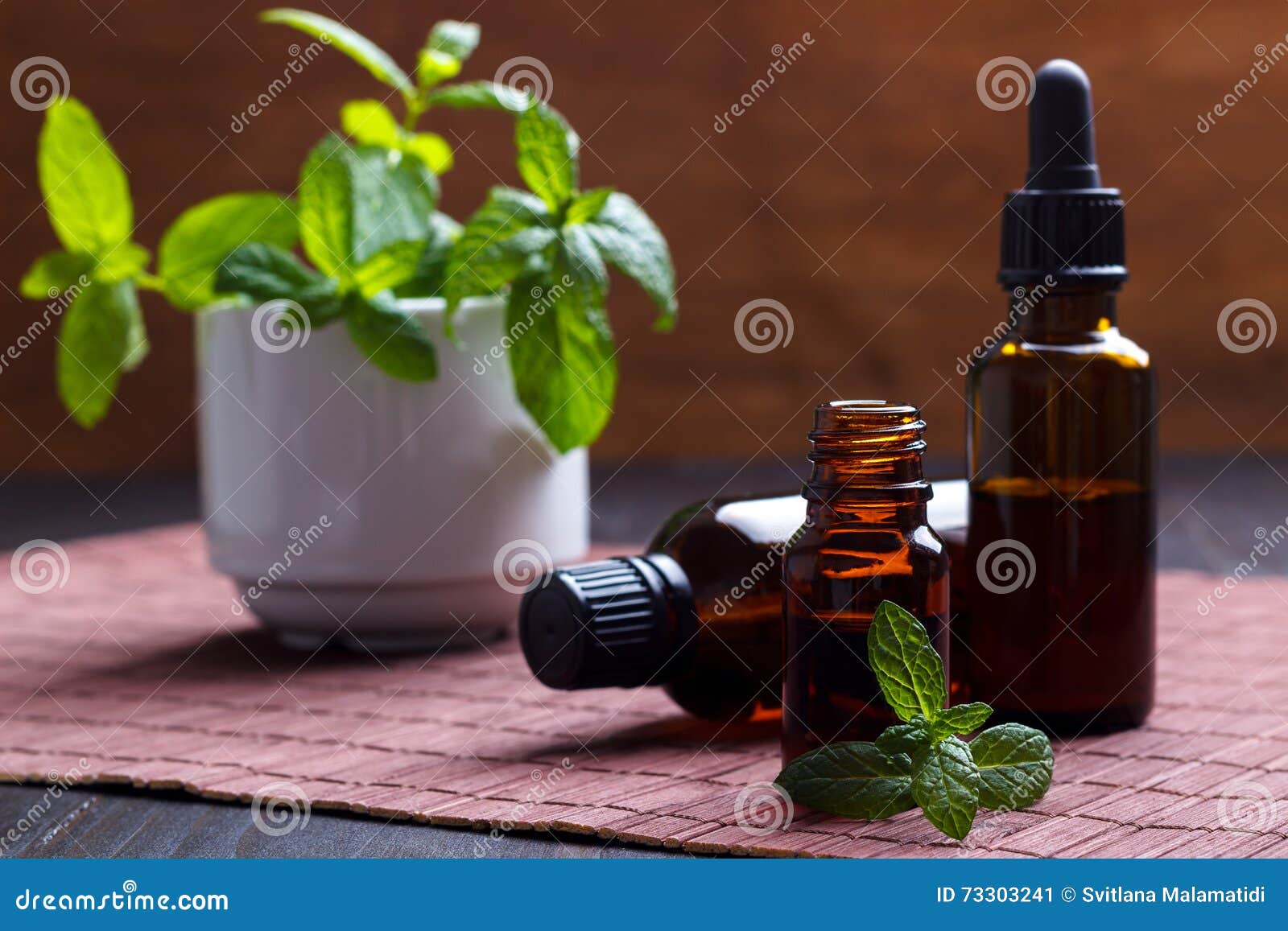 Mint essential oil stock image. Image of candle, cosmetics 73303241