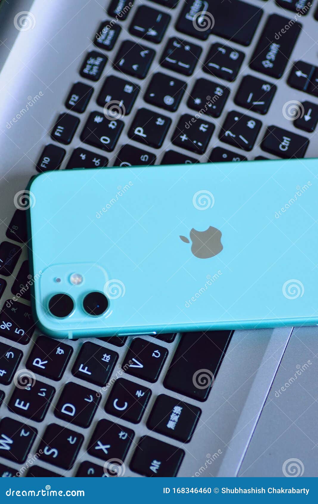Mint Green Color IPhone 11 Featuring Dual Camera Editorial Image