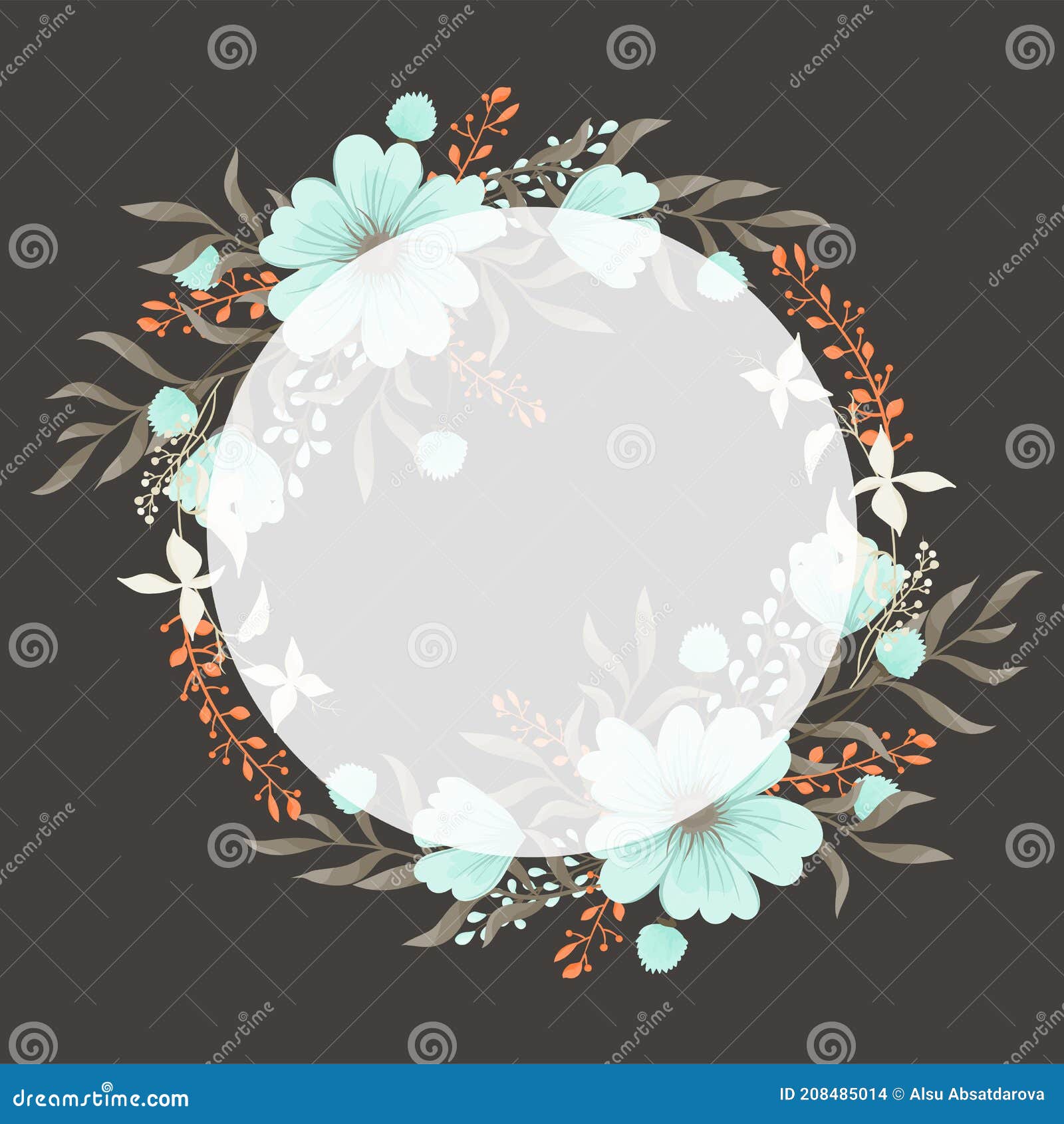 Mint Green Floral Background Flower Border Stock Vector Illustration of flourish, background