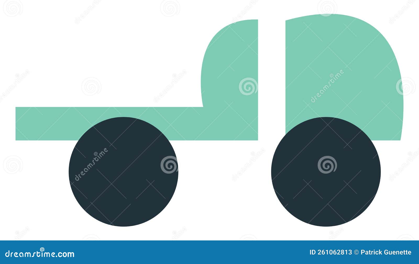 Mint green truck, icon stock vector. Illustration of silhouette 261062813