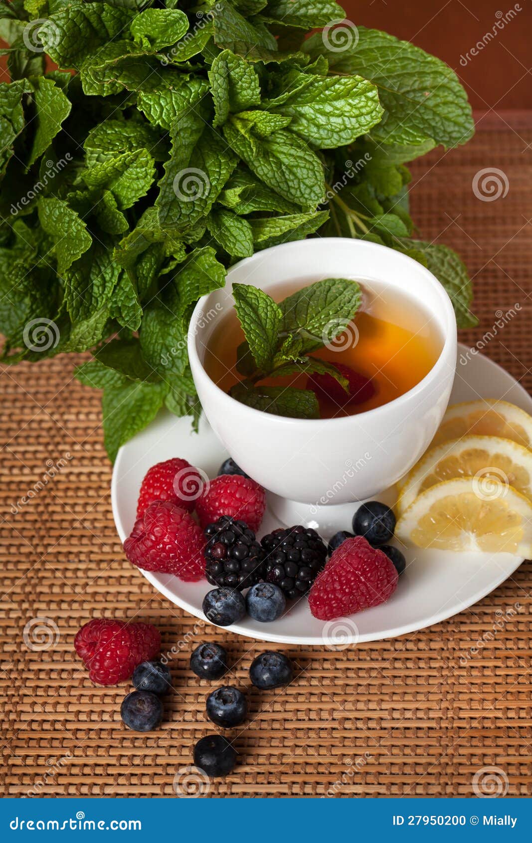 Mint herbal tea stock photo. Image of raspberry, plant 27950200