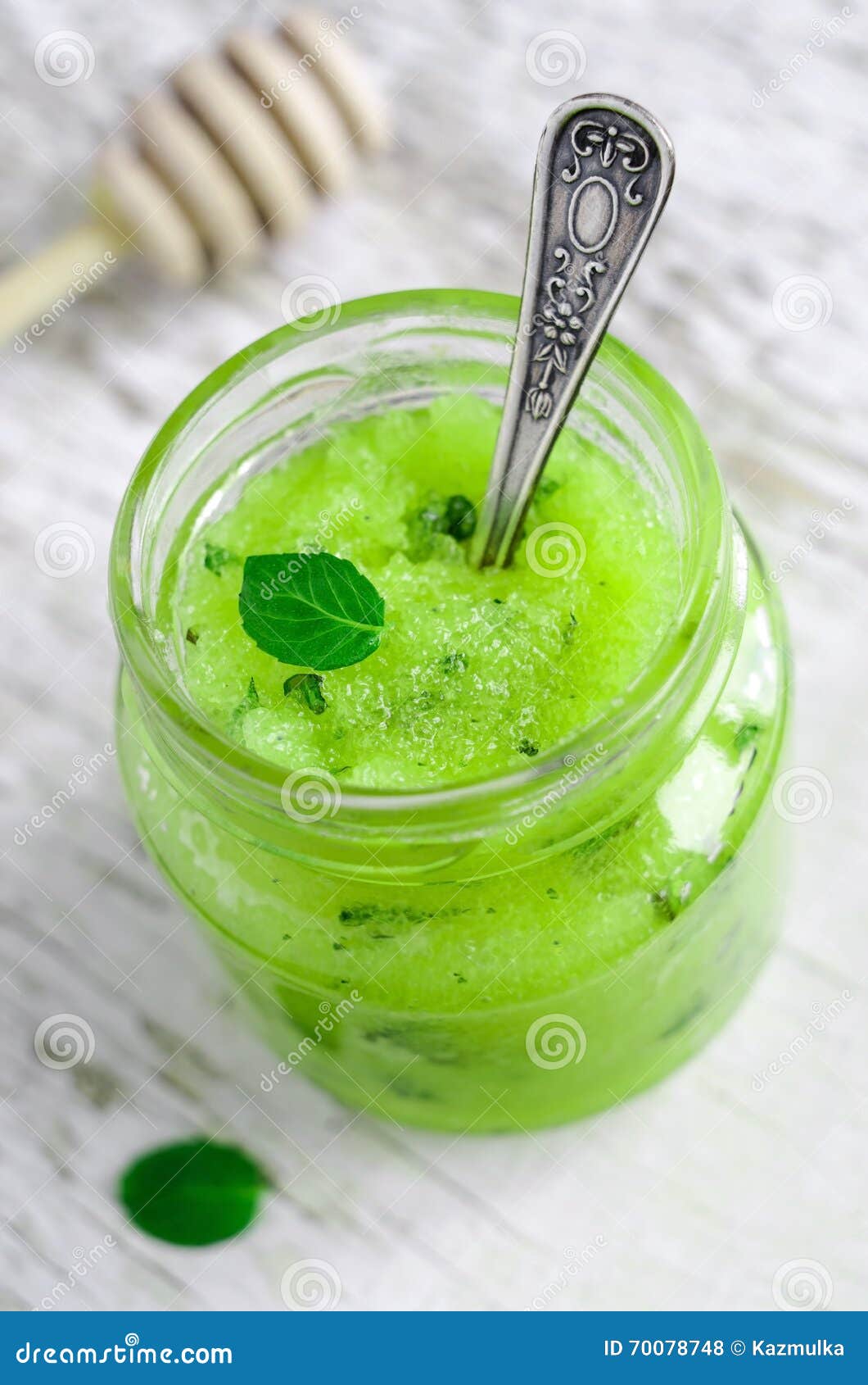 Mint and Honey Cooling Face and Body Scrub Stock Photo Image of