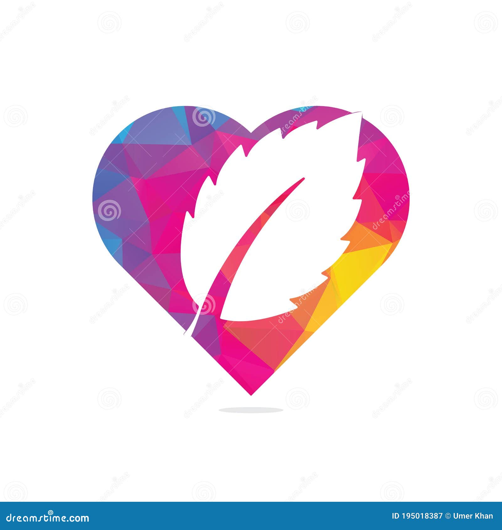 Mint Leaf Heart Shape Concept Logo. Stock Vector - Illustration of