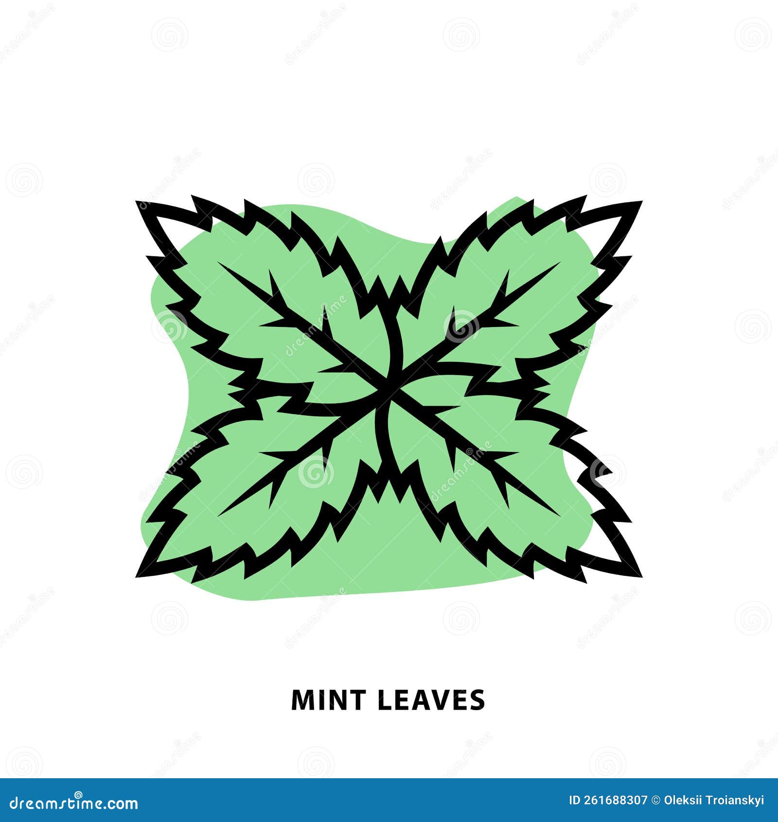 Mint Leaves Linear Icon Design for Application or Web Design Template.  Vector Mint Line Icon with Blot Shape Background Stock Vector -  Illustration of mentha, aromatic: 261688307