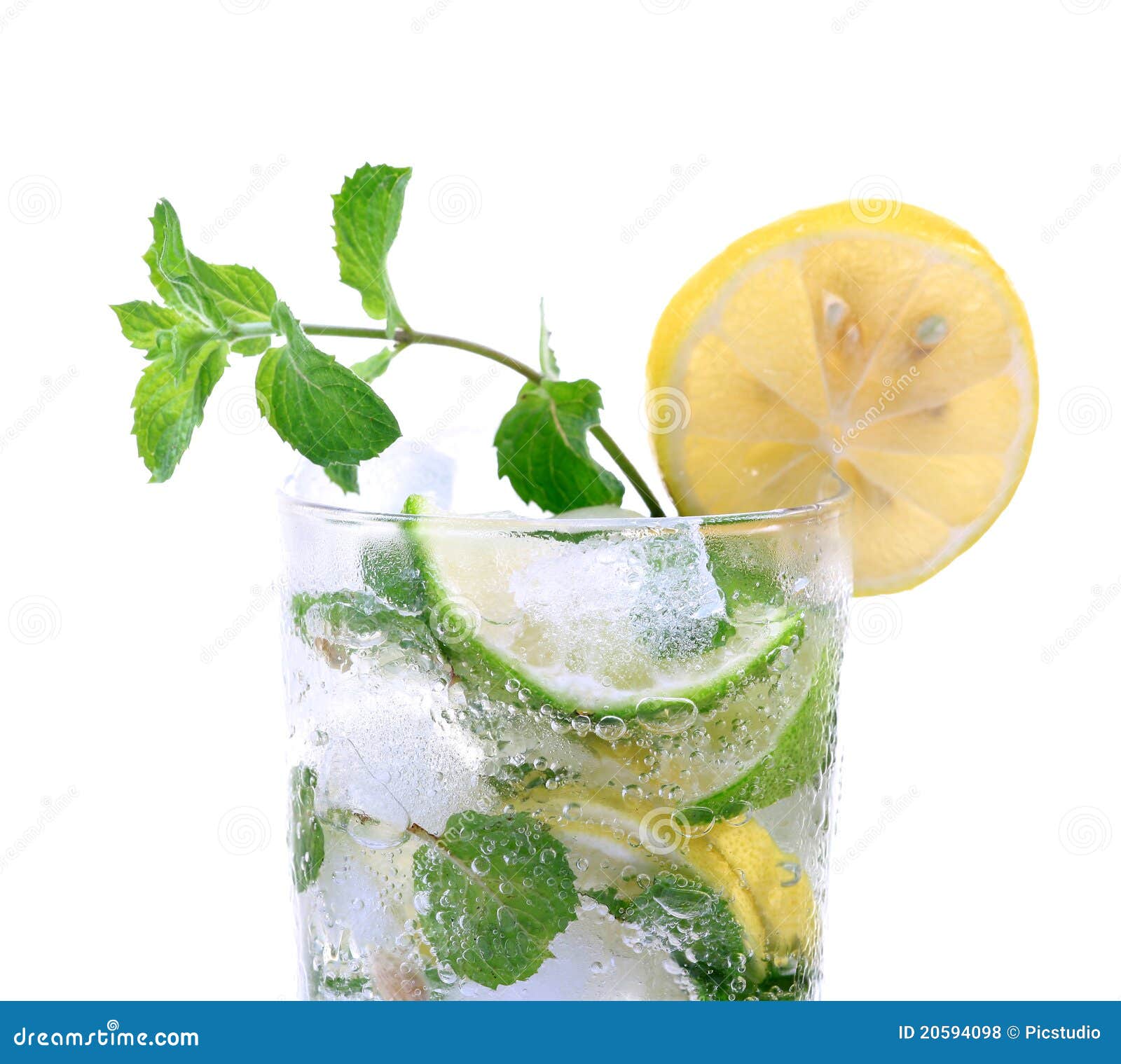 Mint and lemon soda drink stock photo. Image of cocktail 20594098