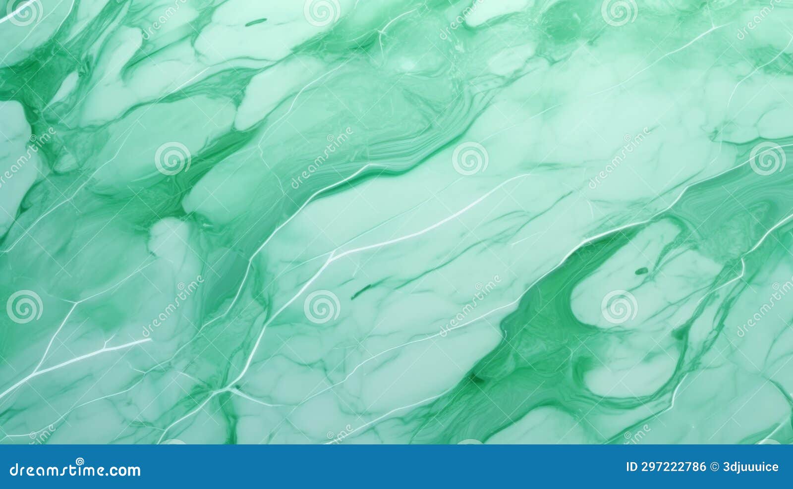 Mint Marble with Green Glass Horizontal Background. Stock Illustration