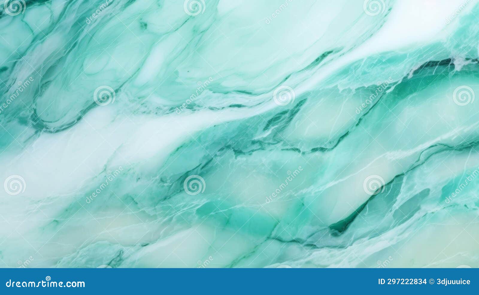 Mint Marble with Green Glass Horizontal Background. Stock Illustration