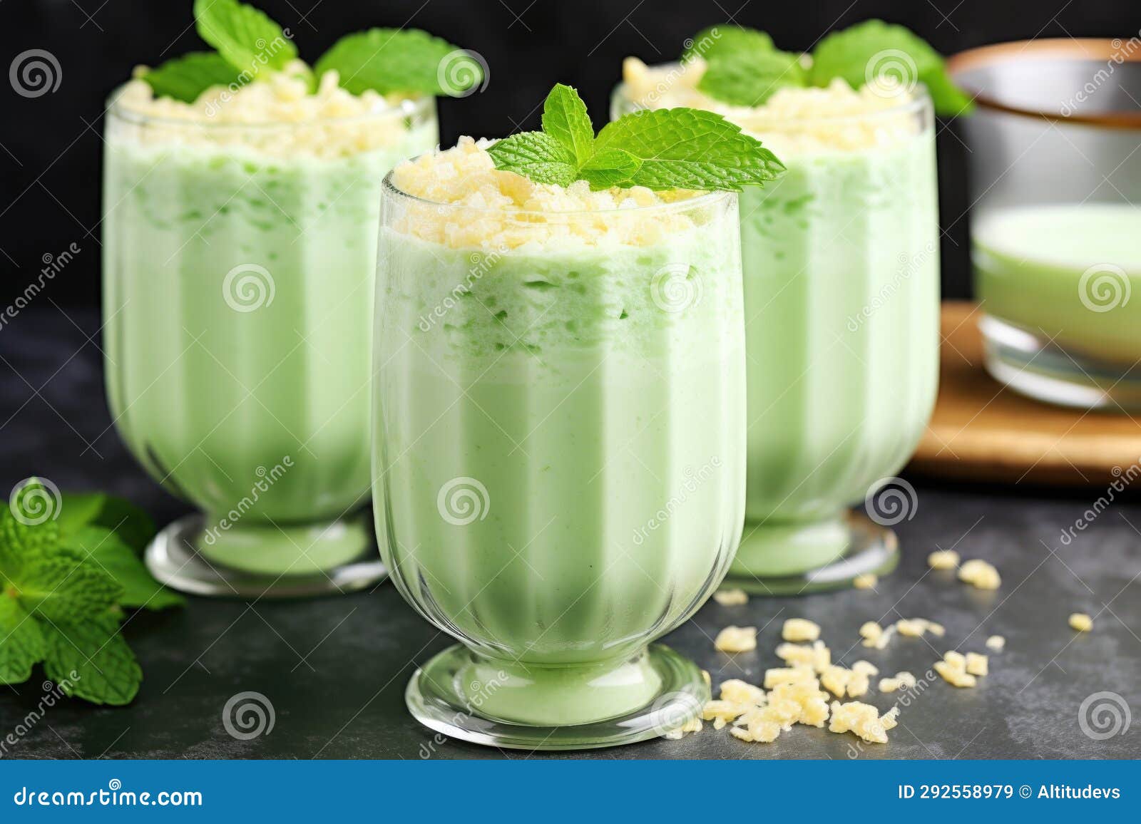 Mint Milkshake with Green Candy Crumbles on Top Stock Image - Image of ...