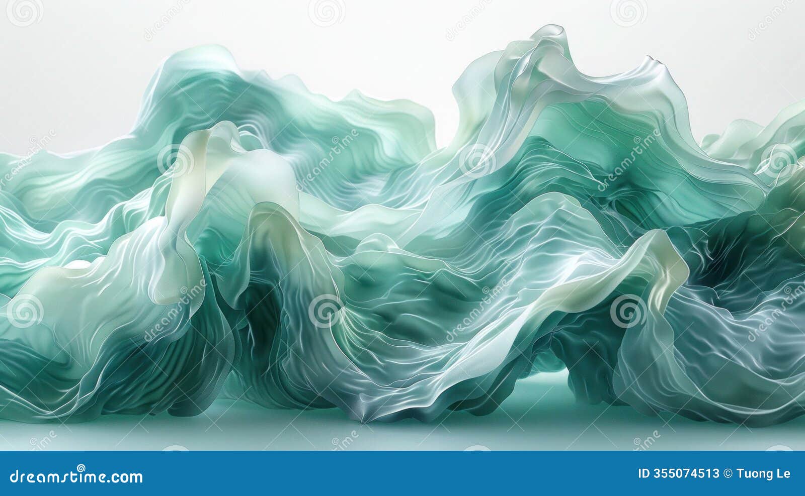 mint and seafoam swirls: an abstract composition