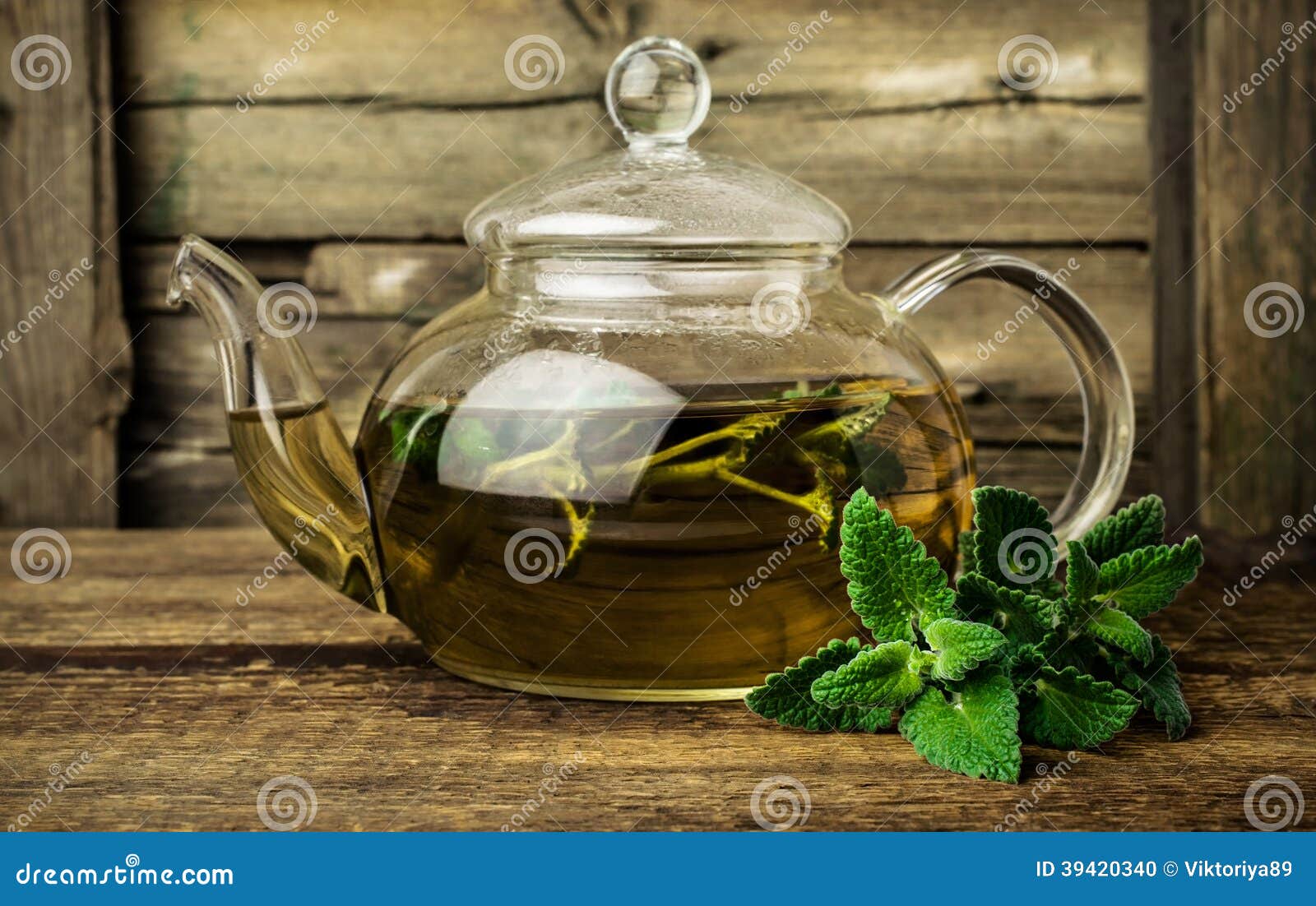 Mint tea in glass teapot stock photo. Image of object 39420340