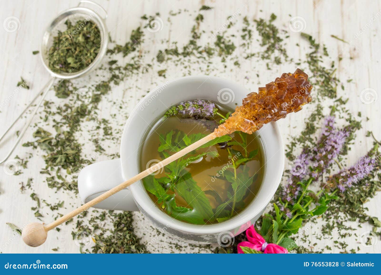 Mint Tea with Herbs in a Teacup Stock Photo Image of health, aroma