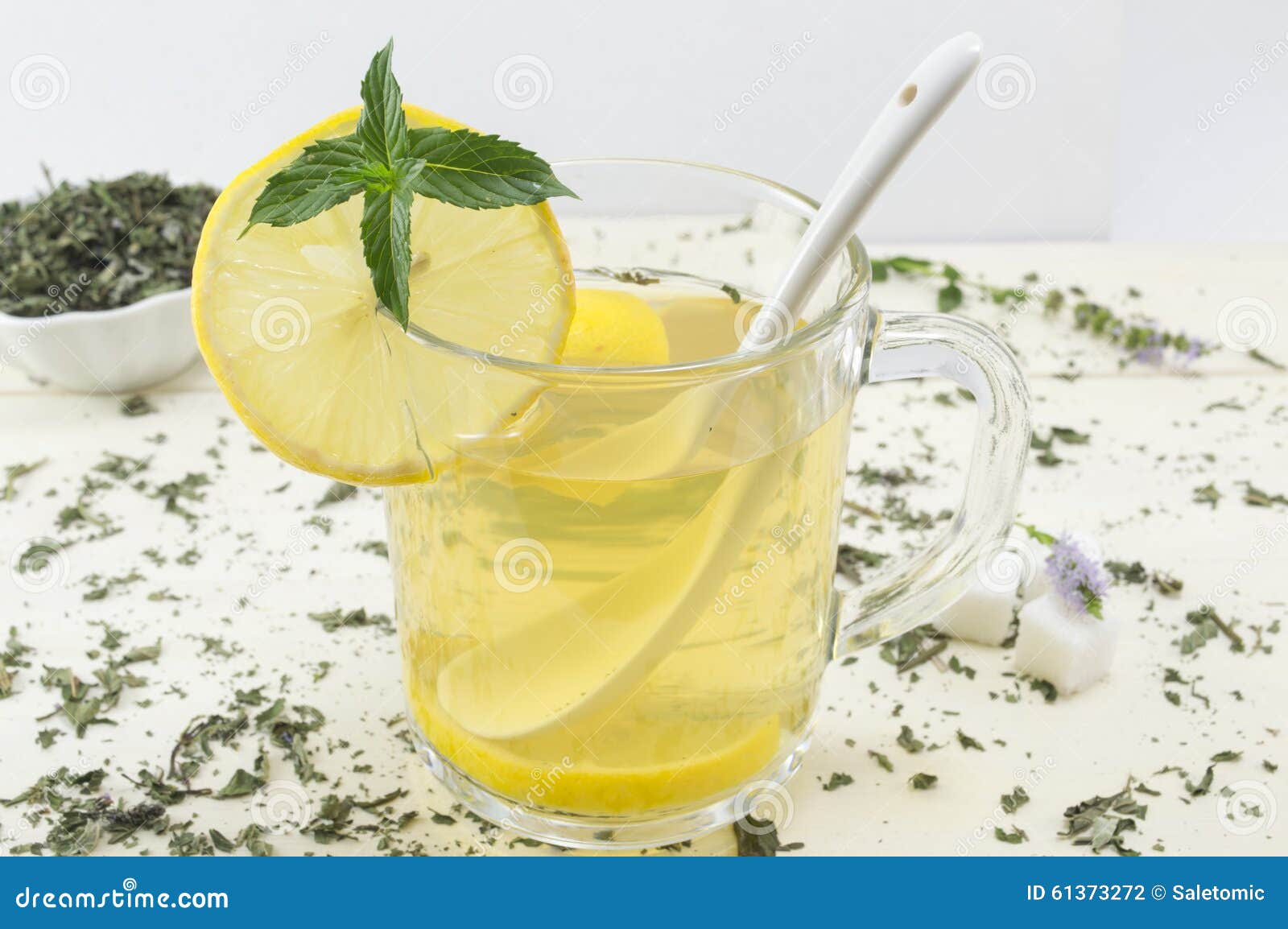 Mint Tea with Lemon and a Fresh Mint Stock Photo Image of close, mint